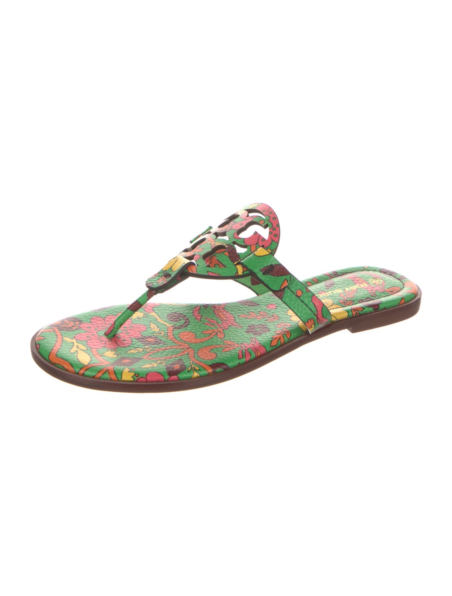 Tory Burch Leather Printed Slides