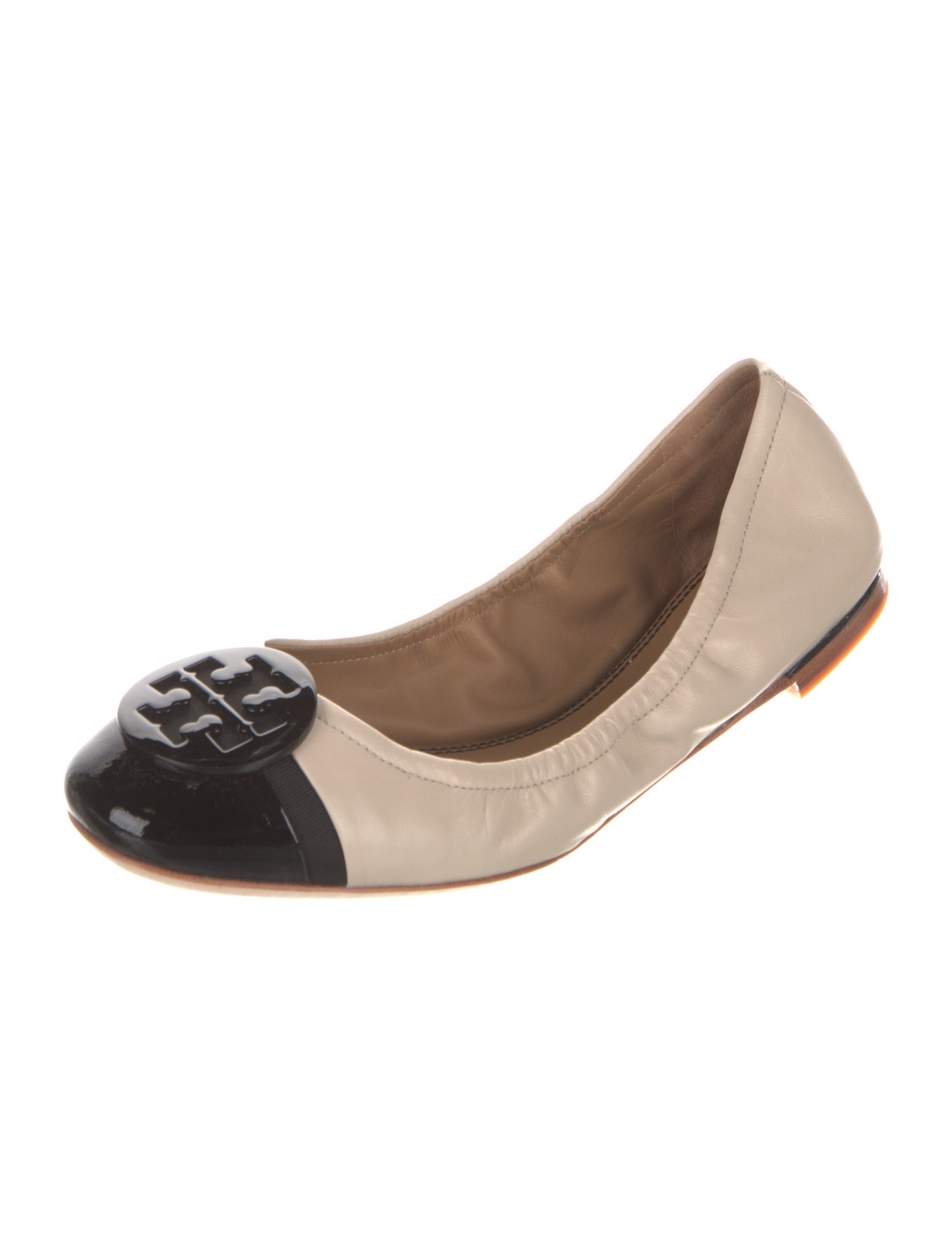 Tory Burch Leather Colorblock Pattern Ballet Flats - Neutrals Flats ...