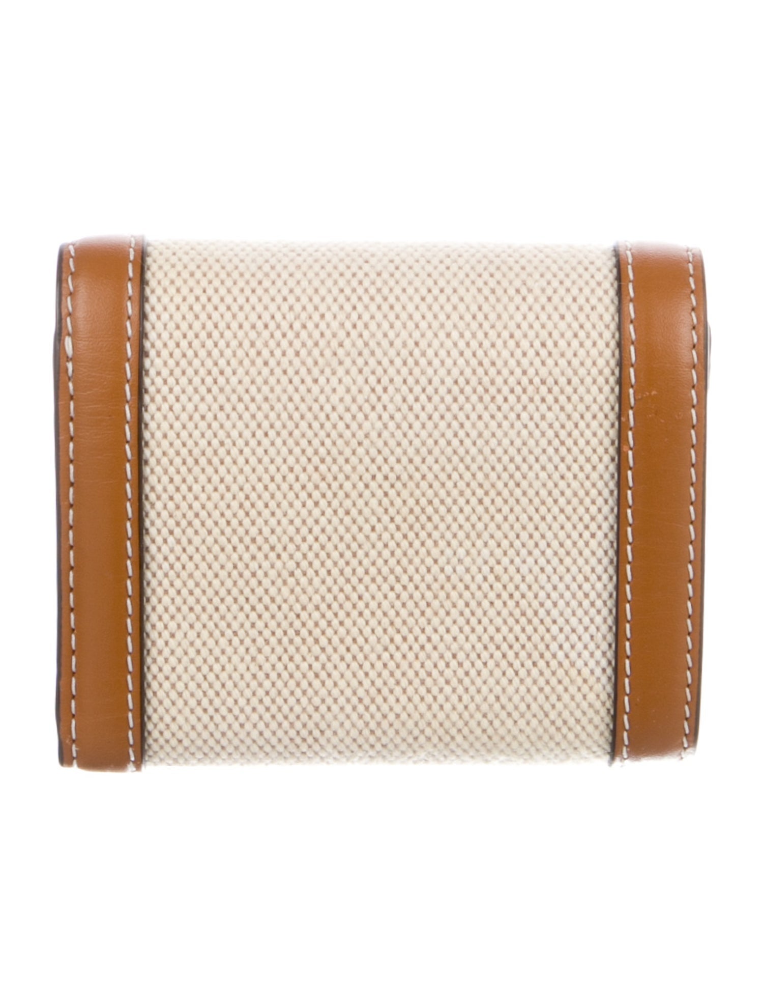 Tory Burch Canvas Colorblock Pattern Compact Wallet