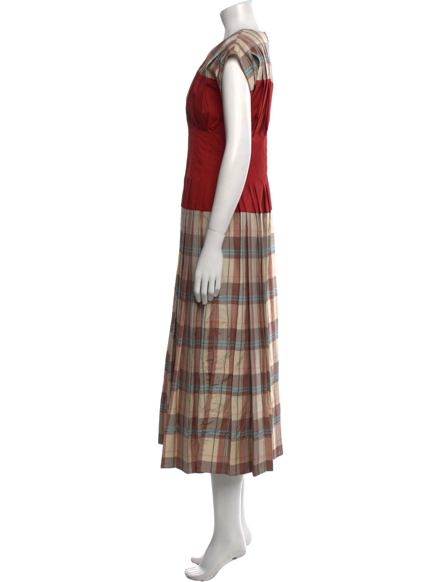 Tory Burch Plaid Print Long Dress