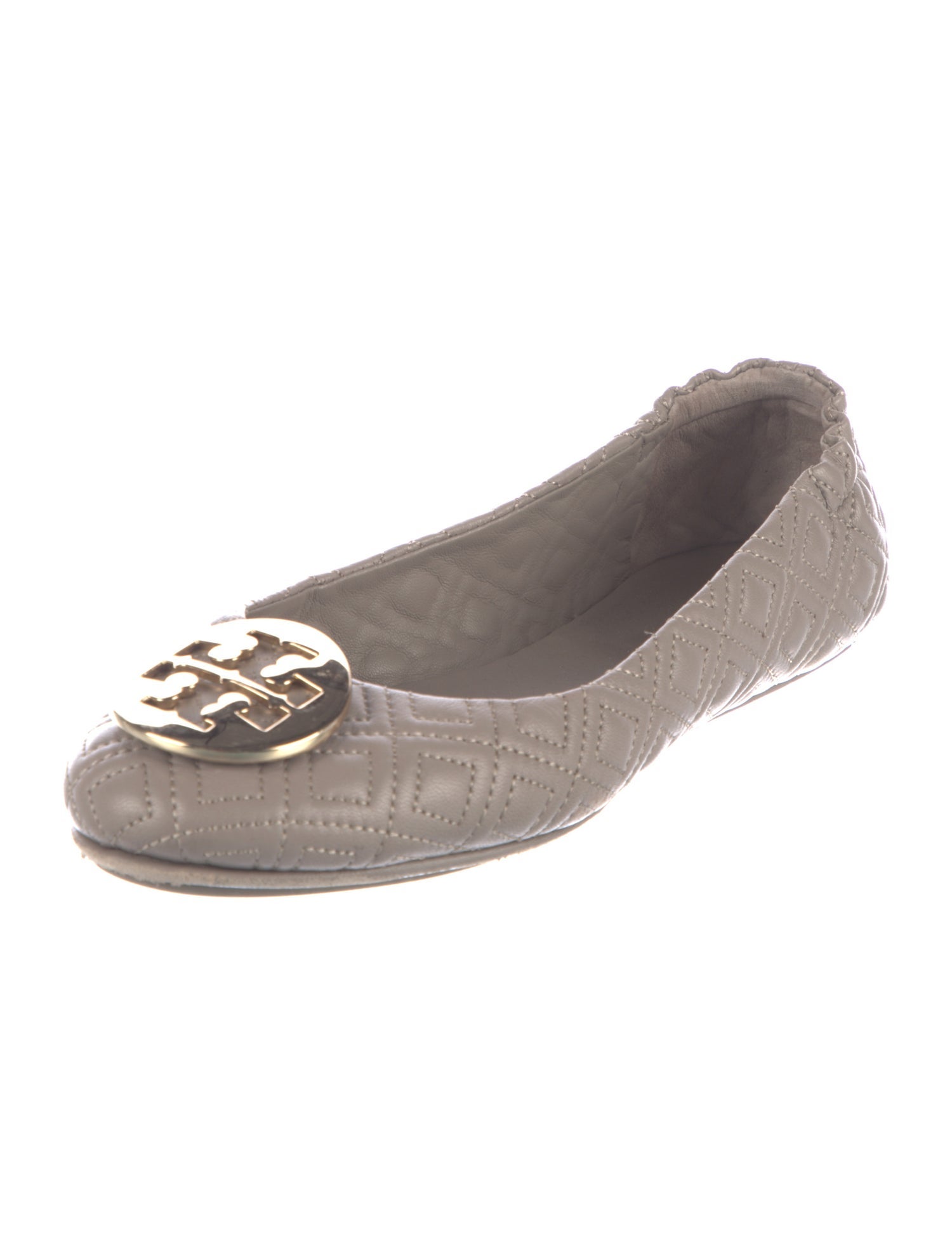 Tory Burch Signature Logo Leather Ballet Flats