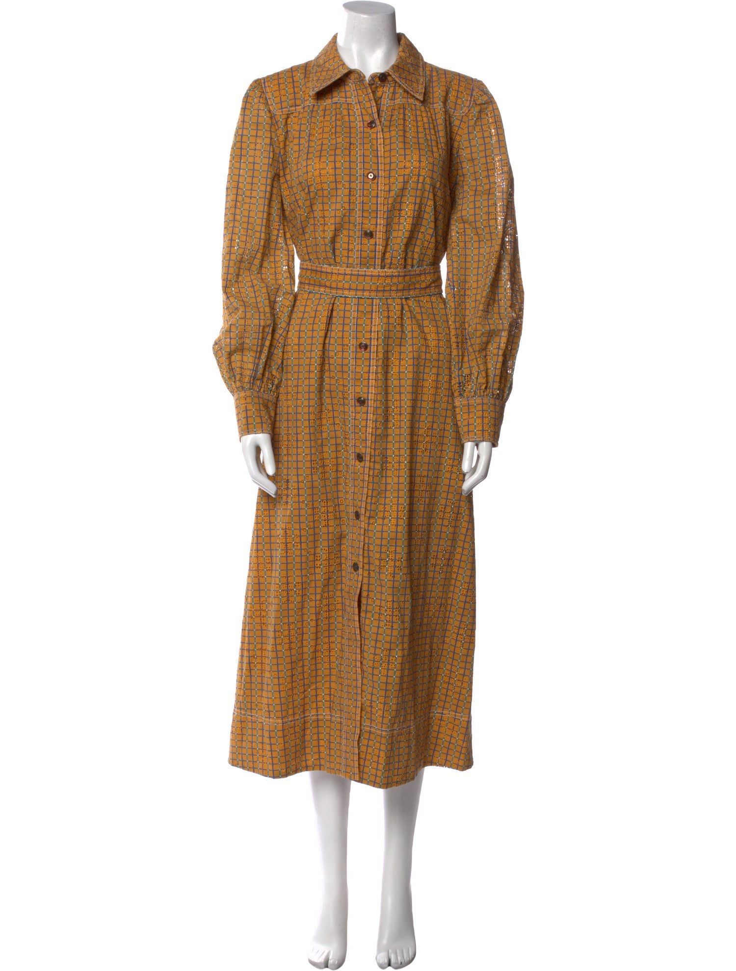 Tory Burch Plaid Print Long Dress