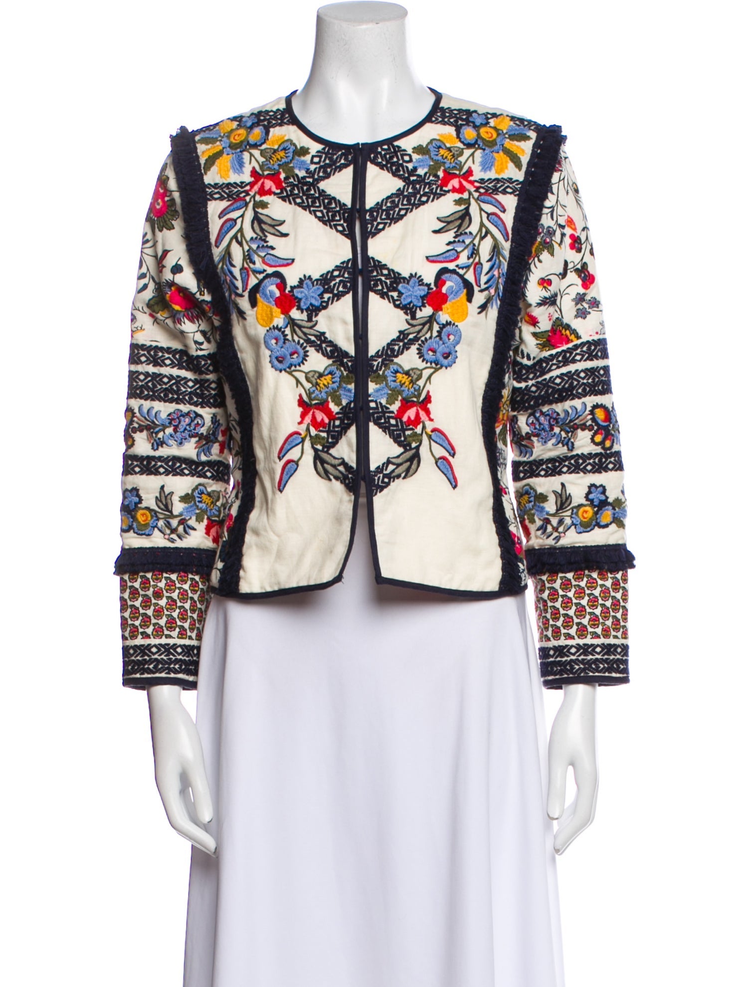 Tory Burch Linen Printed Evening Jacket