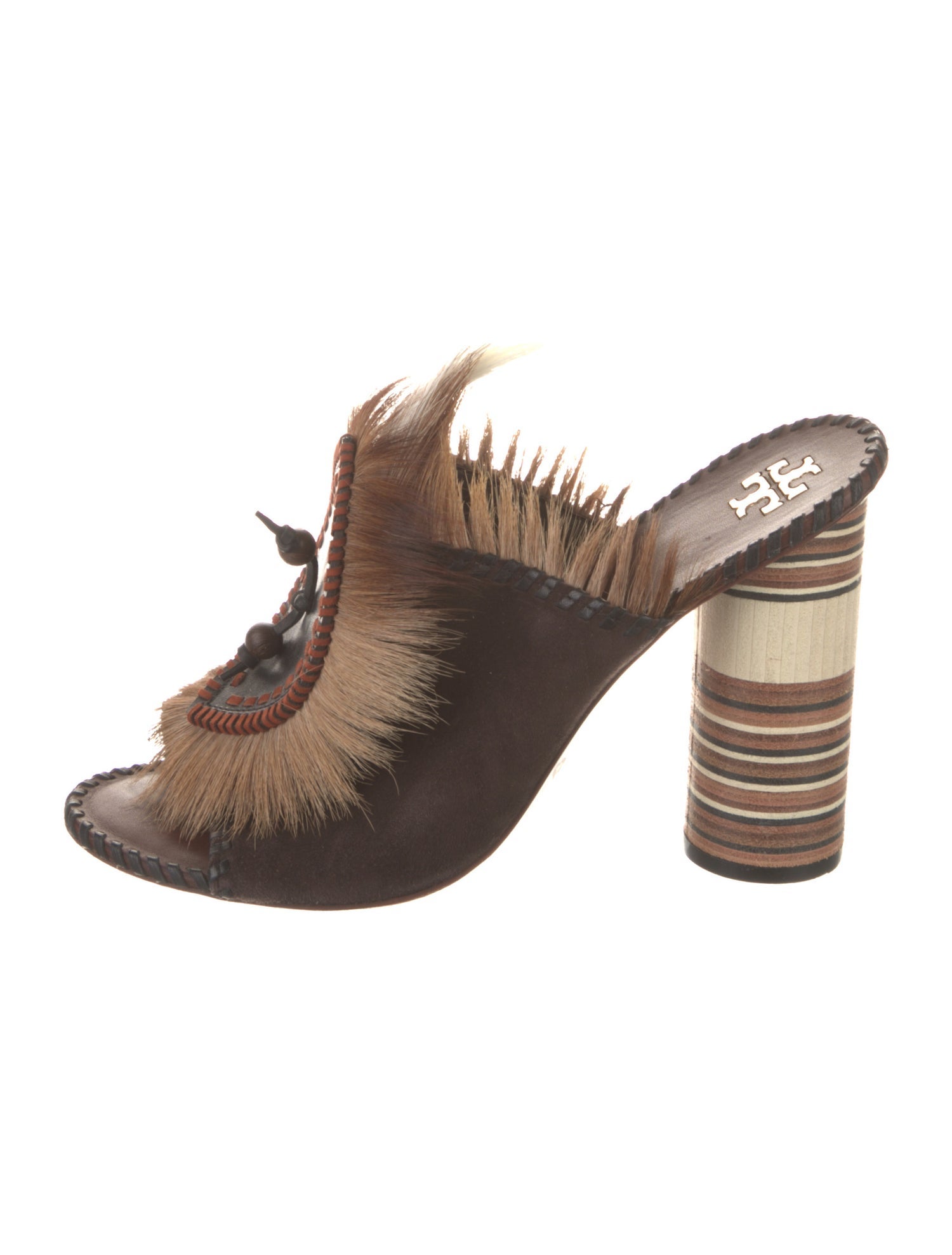 Tory Burch Suede Patterned Mules