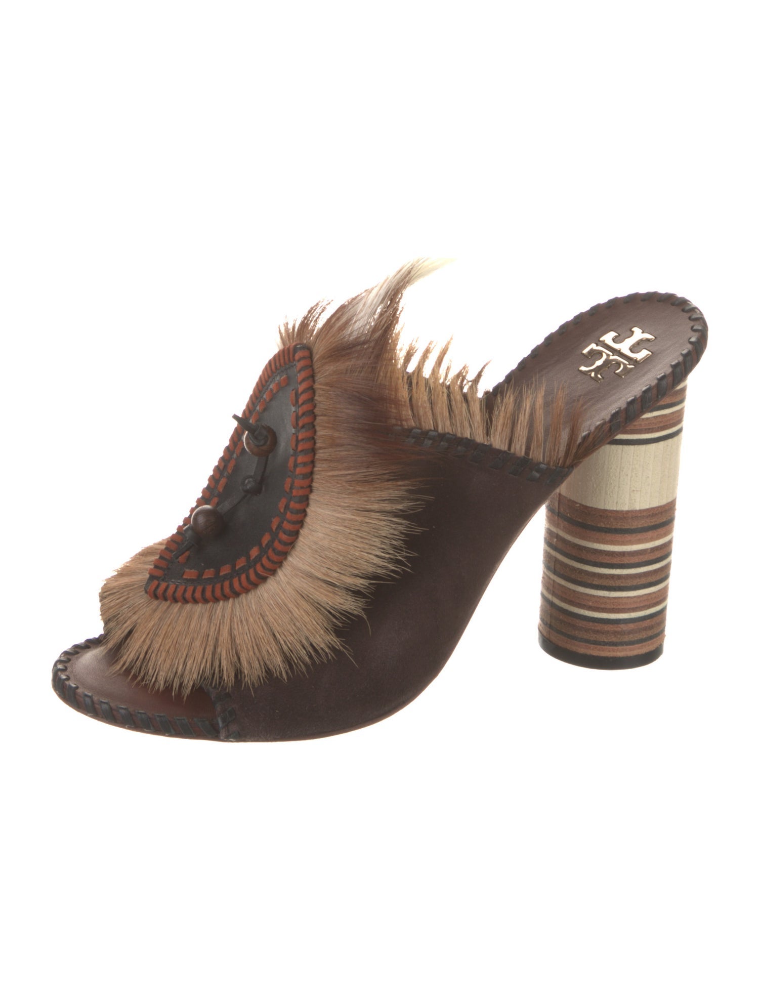 Tory Burch Suede Patterned Mules