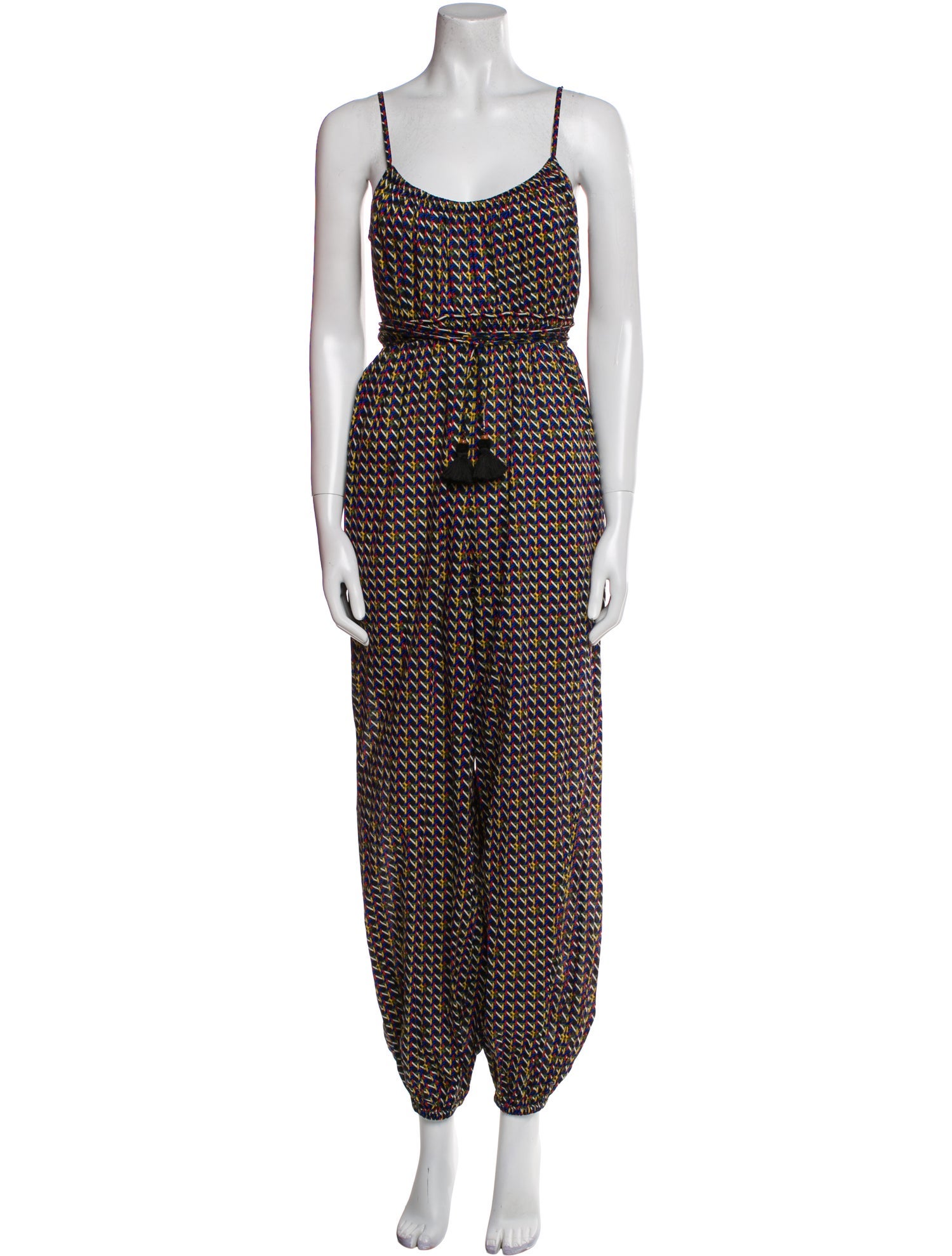 Tory Burch Printed Scoop Neck Jumpsuit