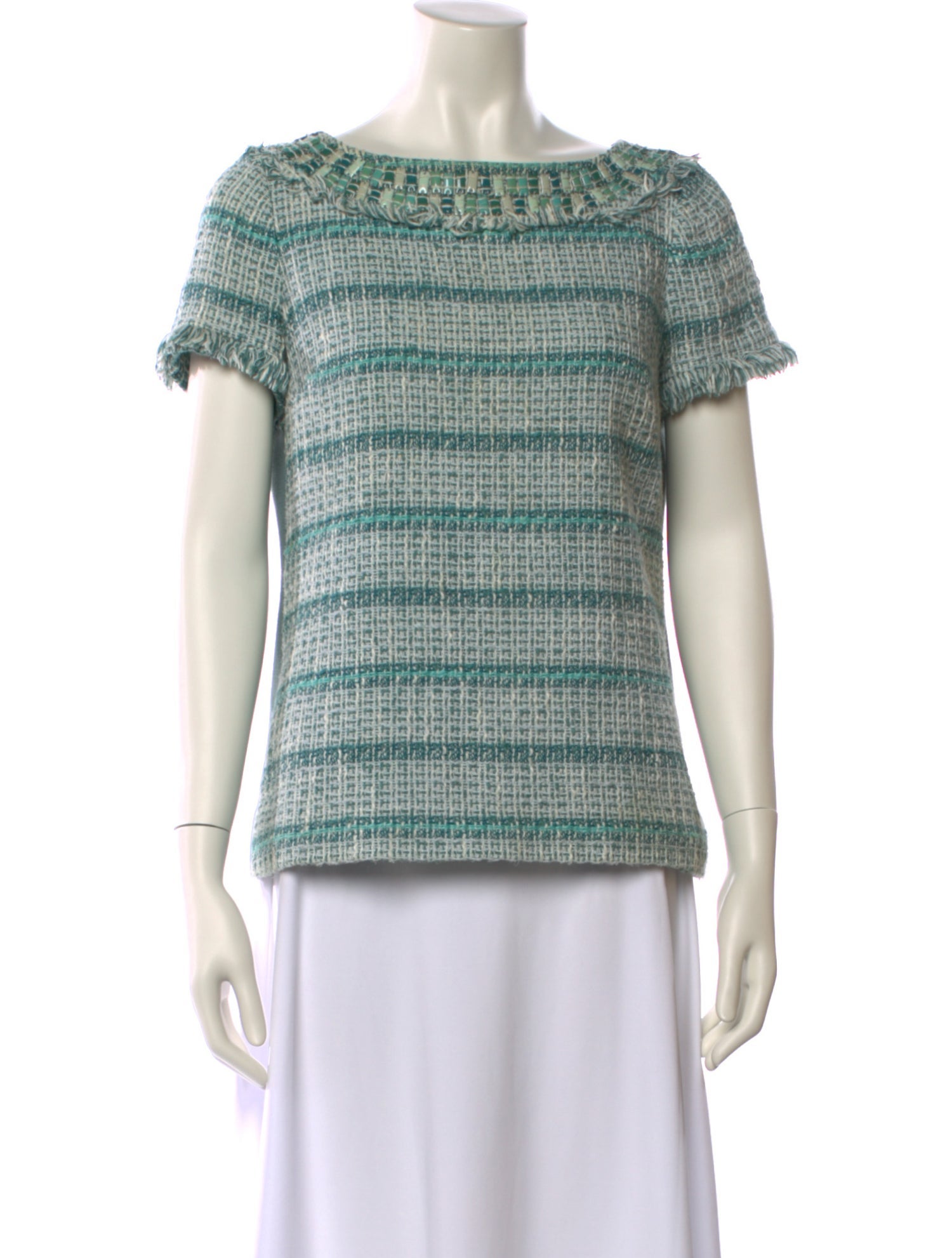 Tory Burch Bateau Neckline Short Sleeve Top