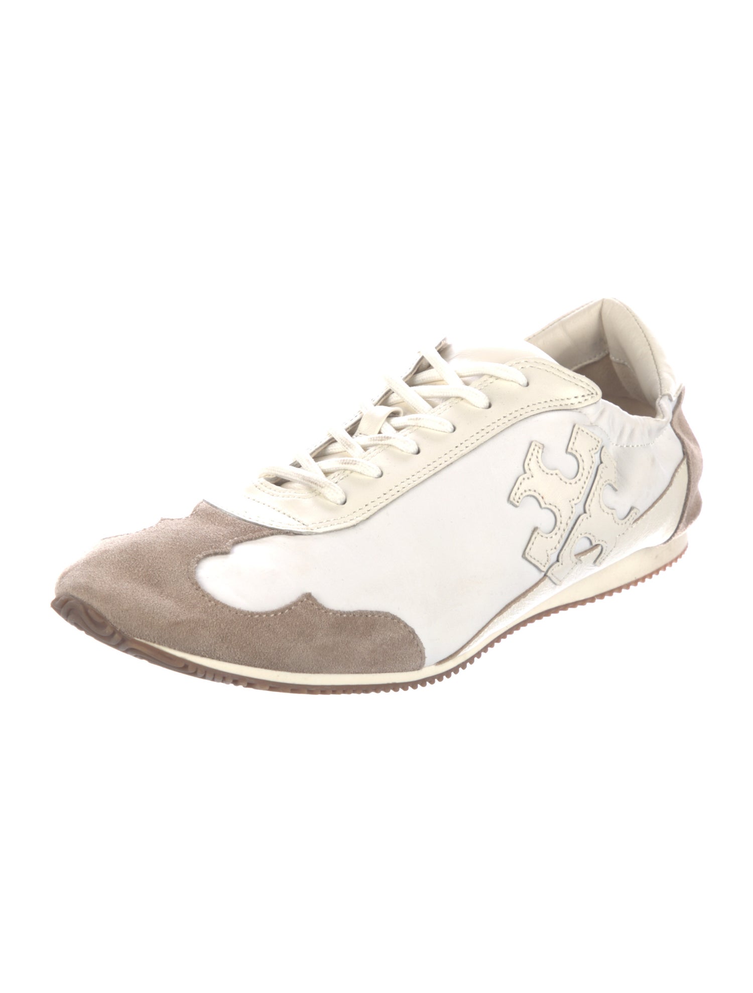 Tory Burch Leather Colorblock Pattern Sneakers