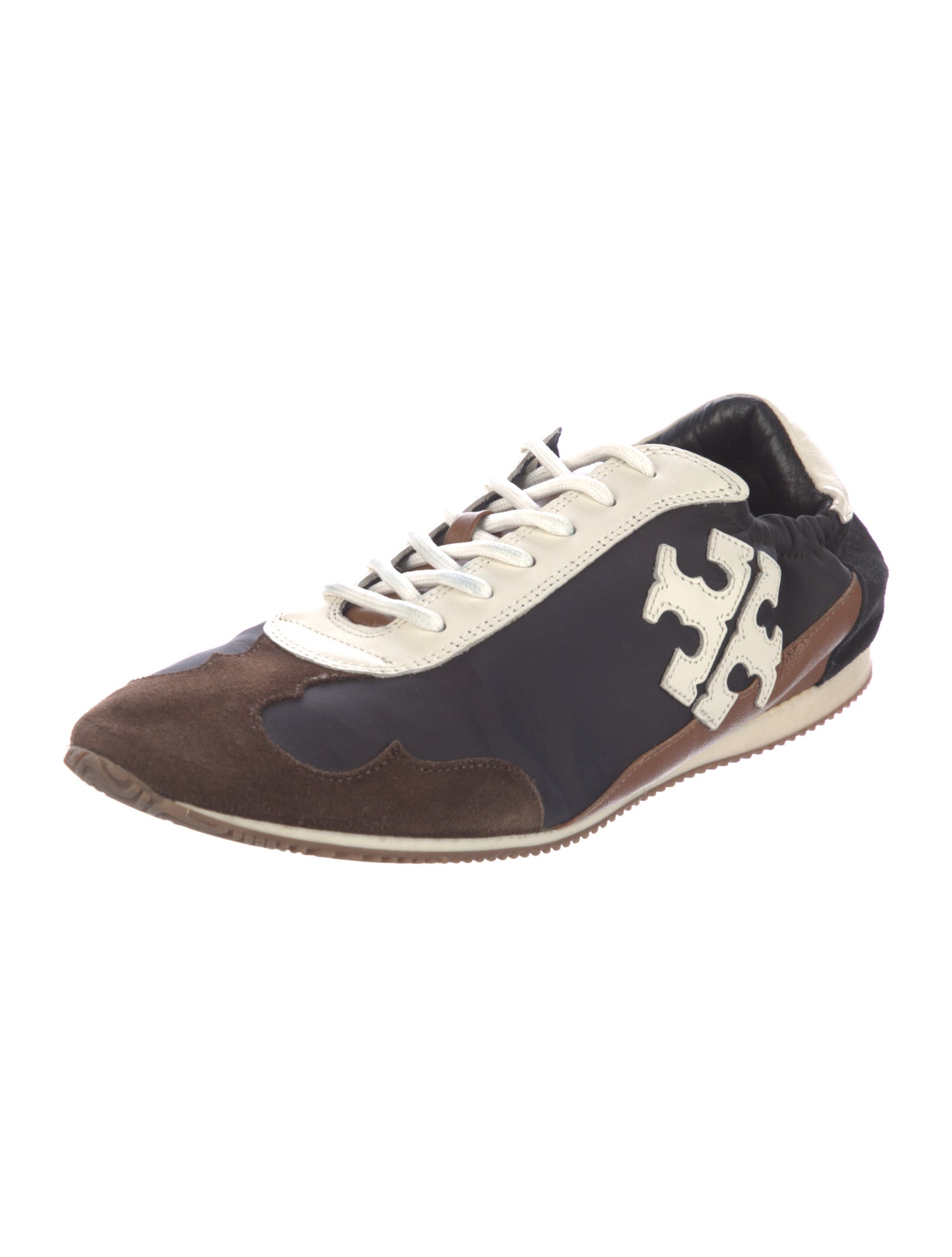 Tory Burch Leather Colorblock Pattern Sneakers
