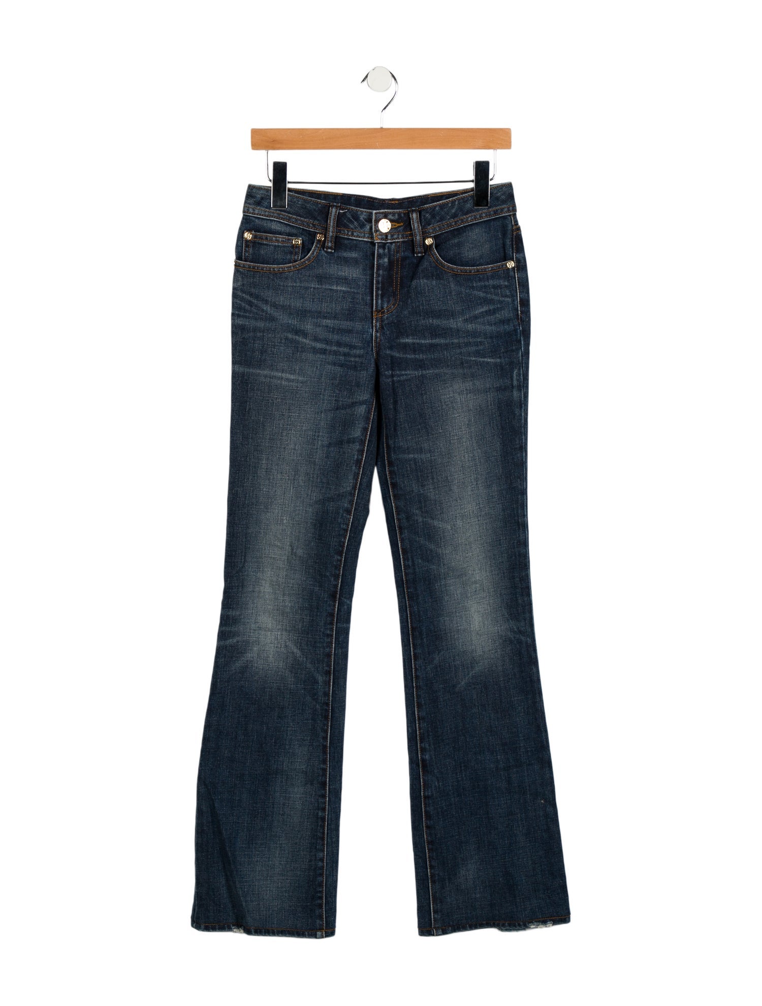 Tory Burch Mid-Rise Wide Leg Jeans