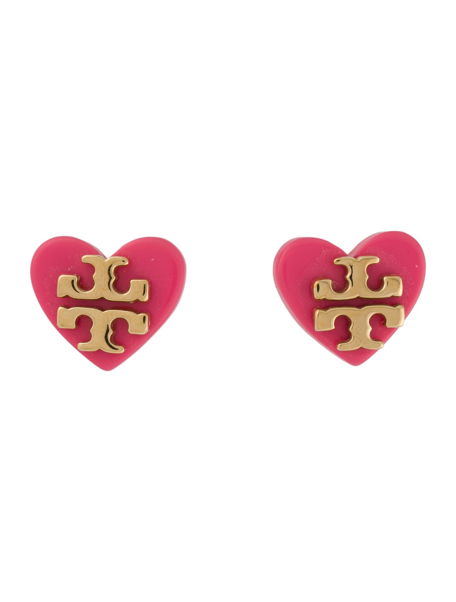 Tory Burch Resin Heart Stud Earrings