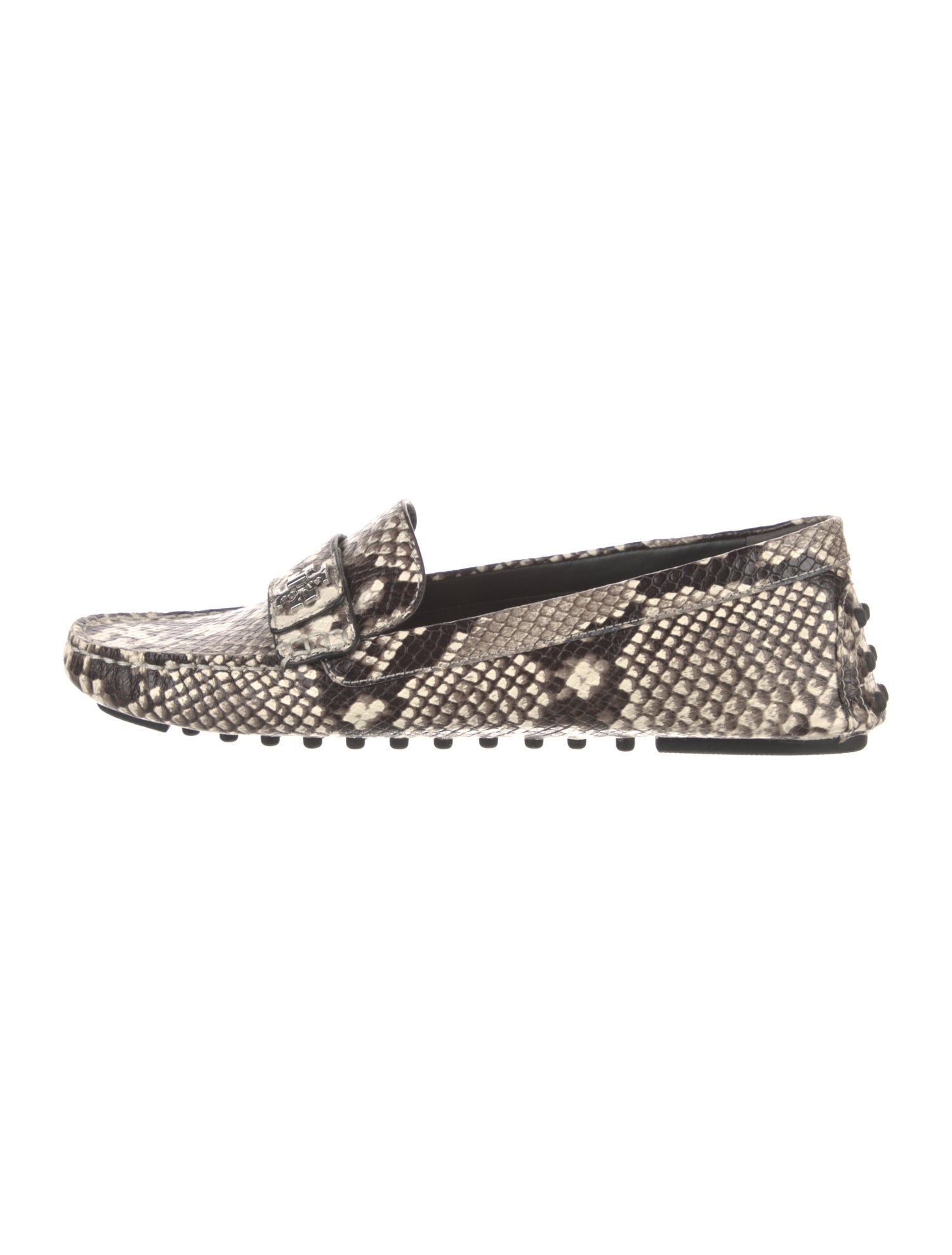 Tory Burch Embossed Leather Animal Print Loafers
