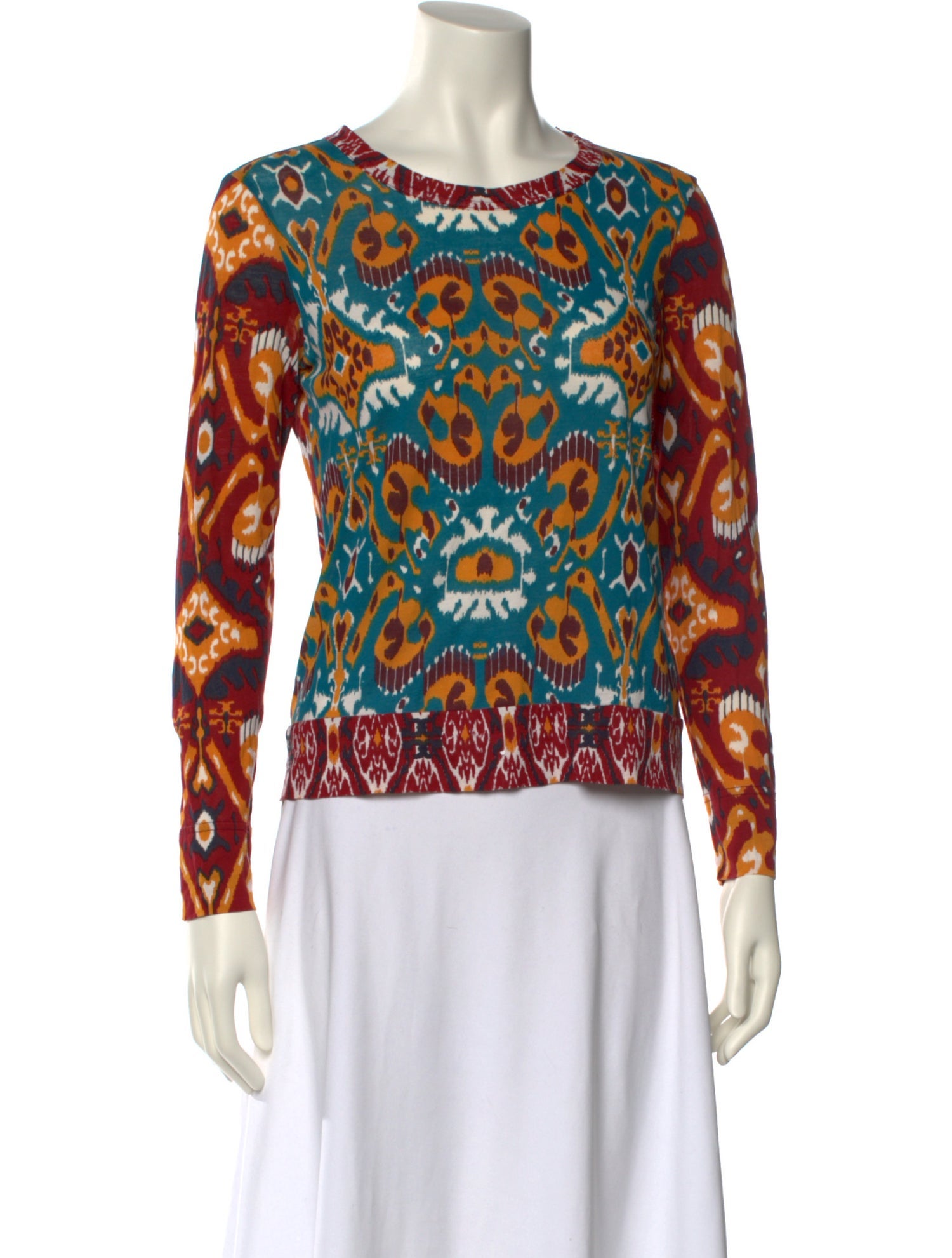 Tory Burch Printed Scoop Neck Top