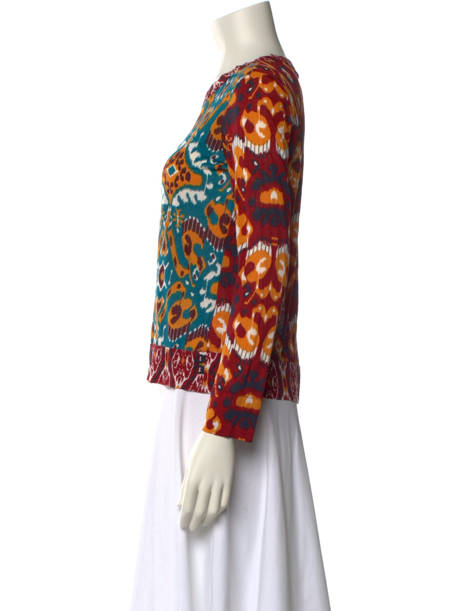 Tory Burch Printed Scoop Neck Top