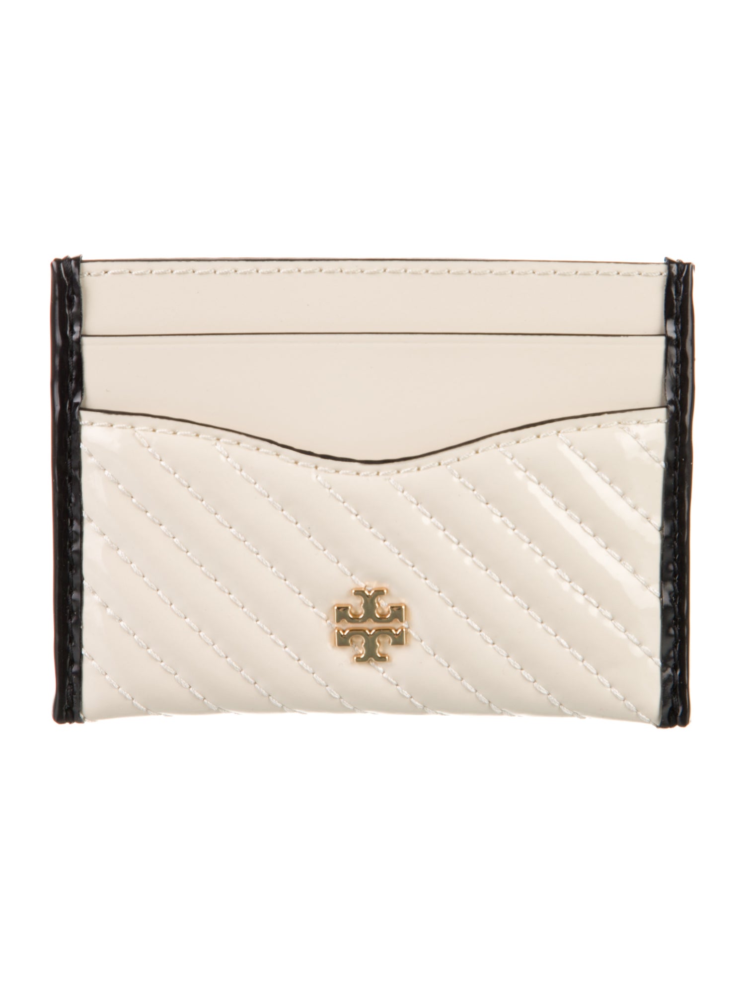 Tory Burch Patent Leather Colorblock Pattern Card Holder