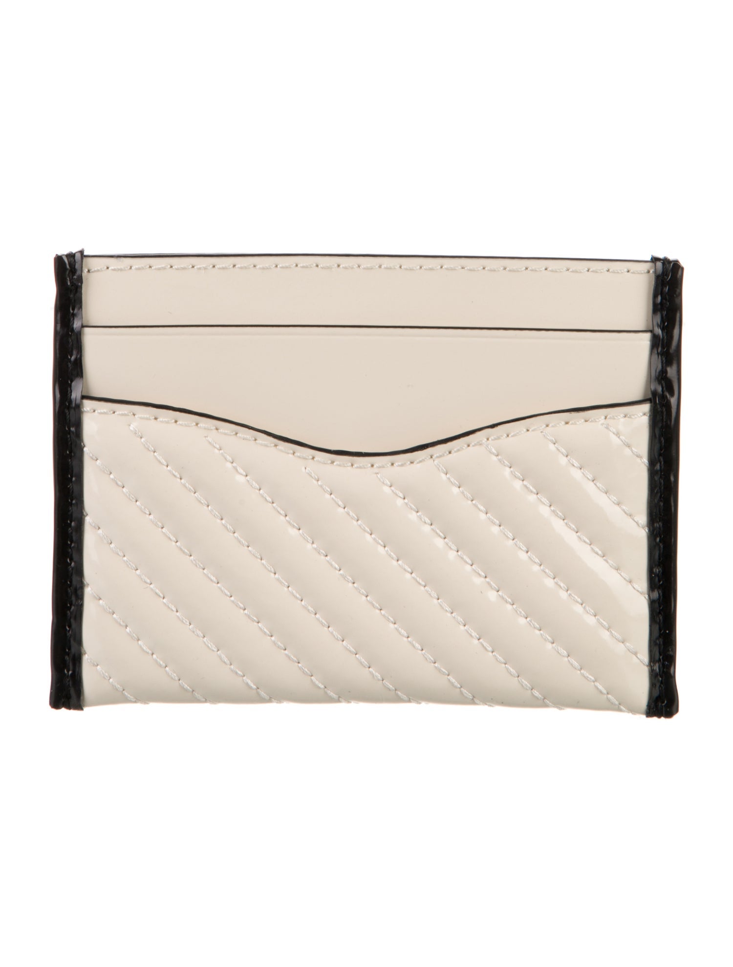 Tory Burch Patent Leather Colorblock Pattern Card Holder