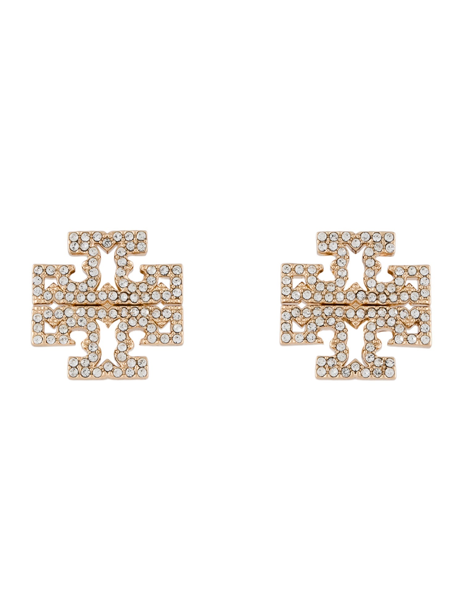 Tory Burch Crystal Pave Britten Stud Earrings w/ Tags