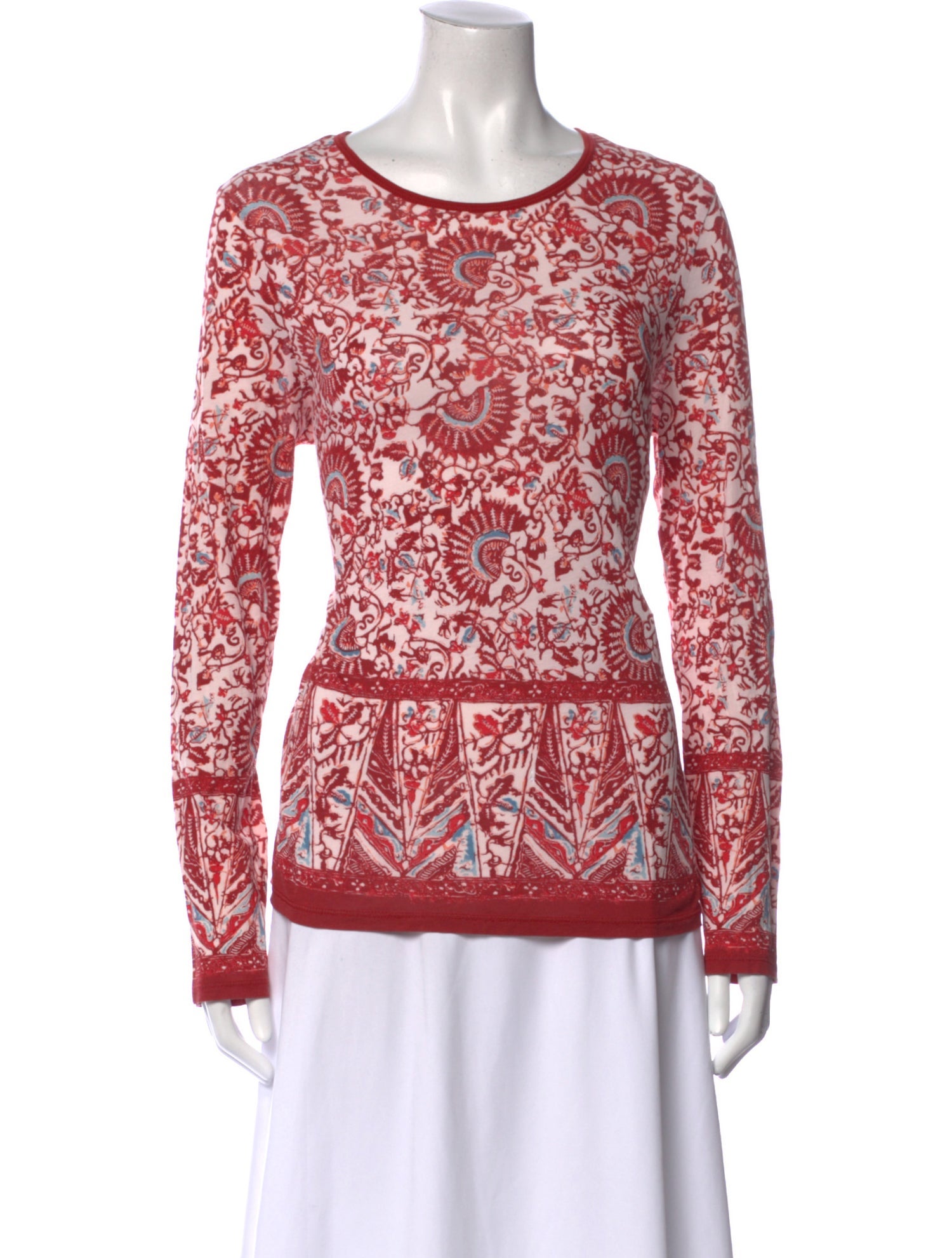 Tory Burch Printed Bateau Neckline Sweatshirt