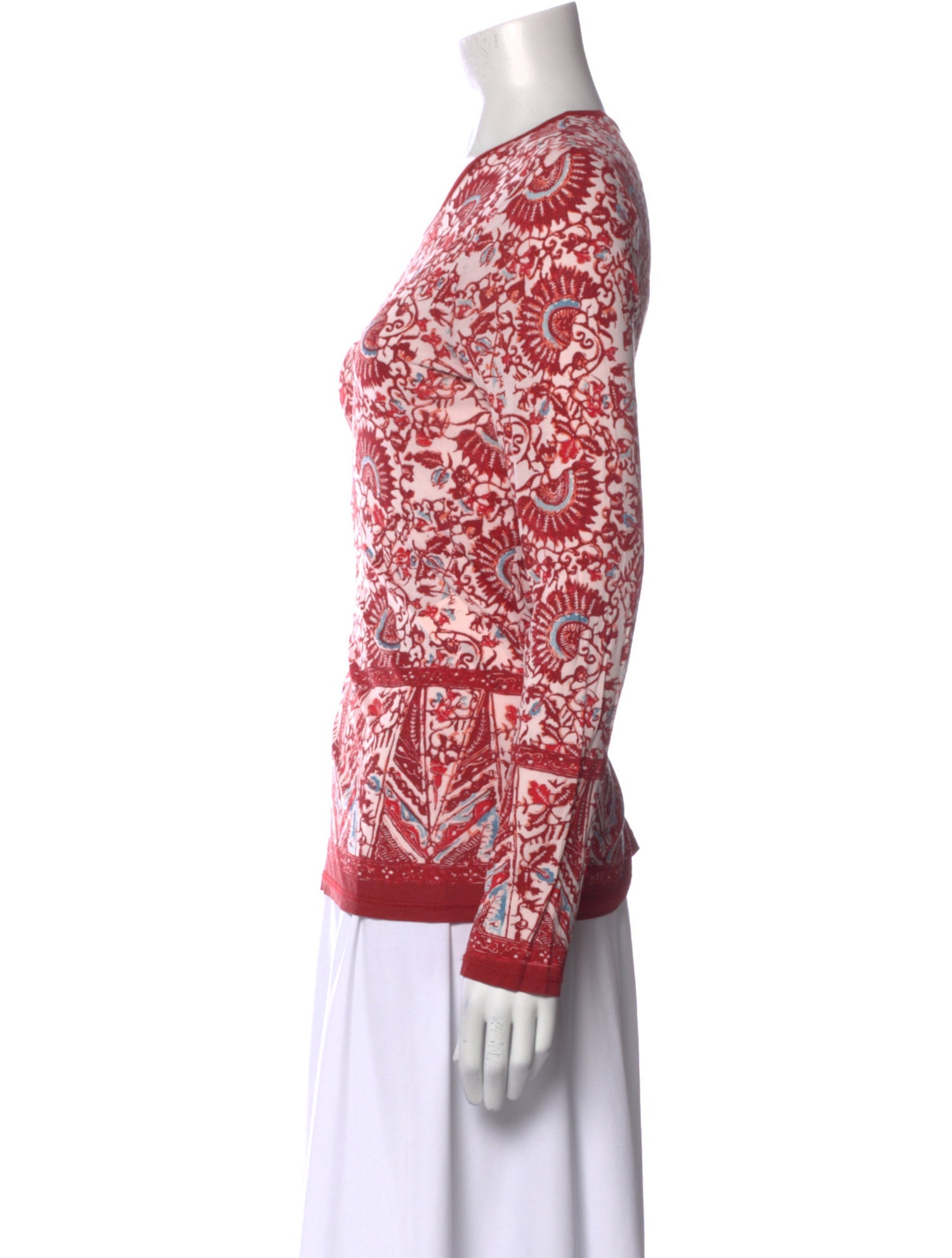 Tory Burch Printed Bateau Neckline Sweatshirt