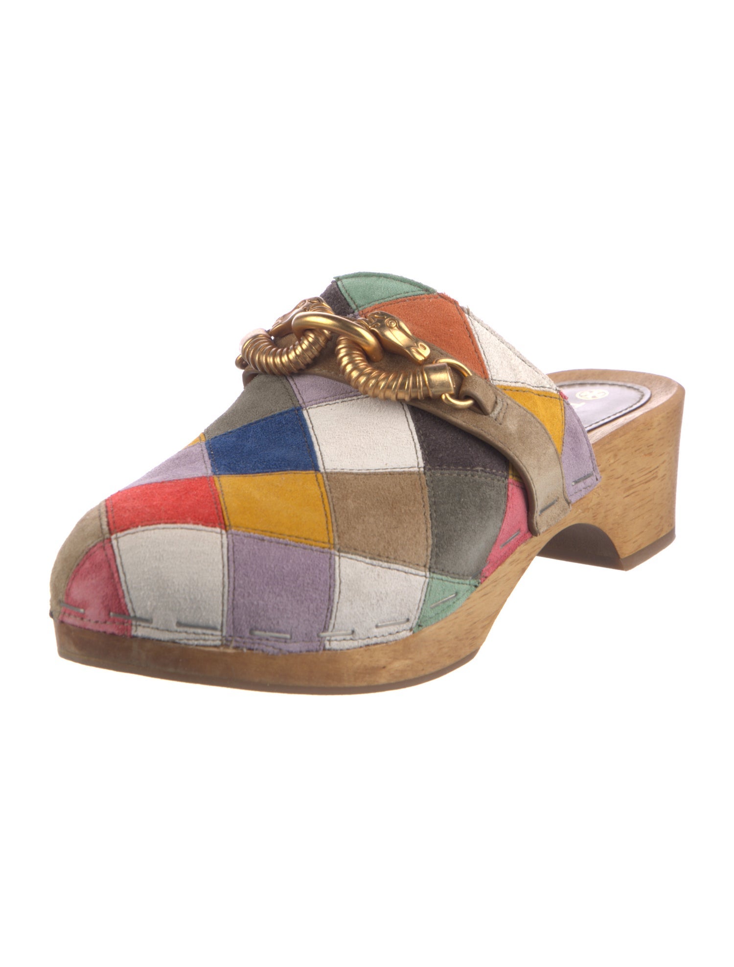 Tory Burch Suede Printed Mules