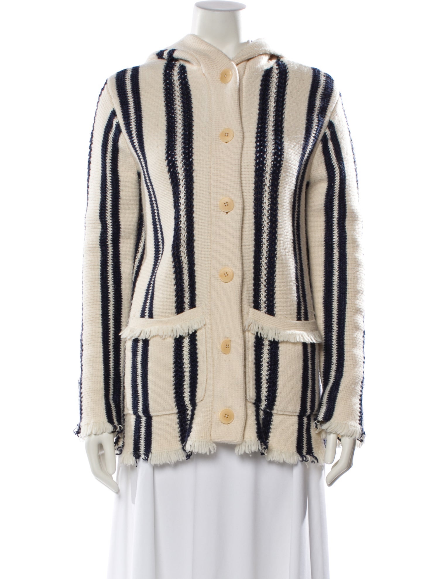 Tory Burch Linen Striped Sweater