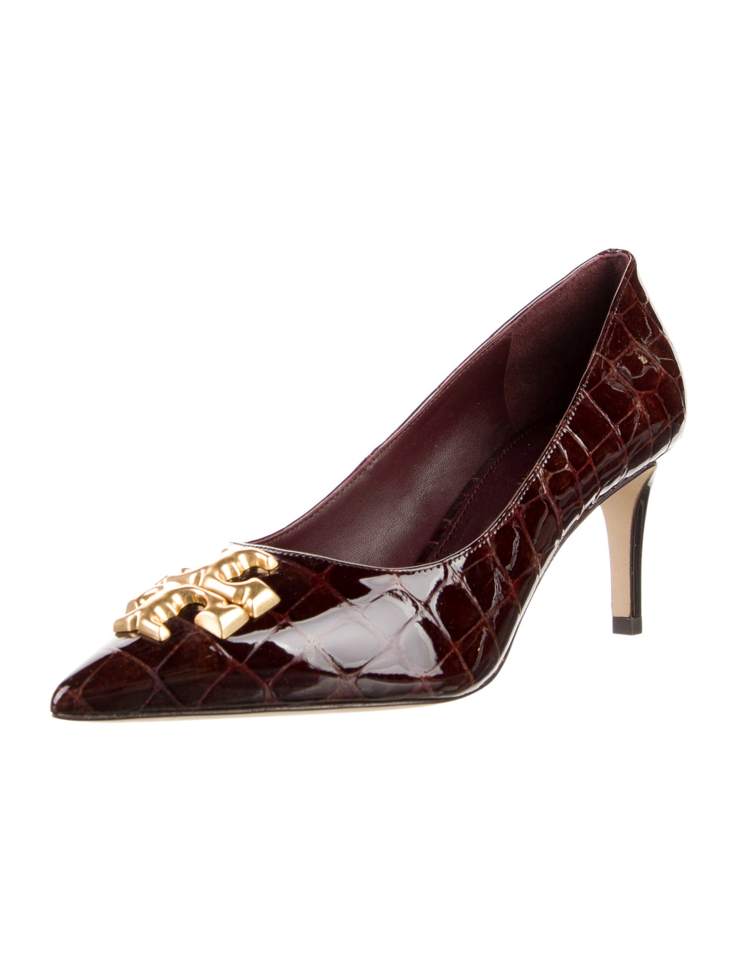 Tory Burch Embossed Leather Patterned Pumps