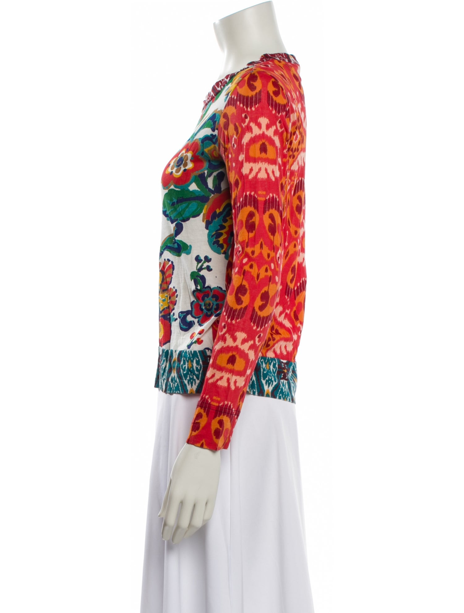 Tory Burch Floral Print Crew Neck Sweatshirt