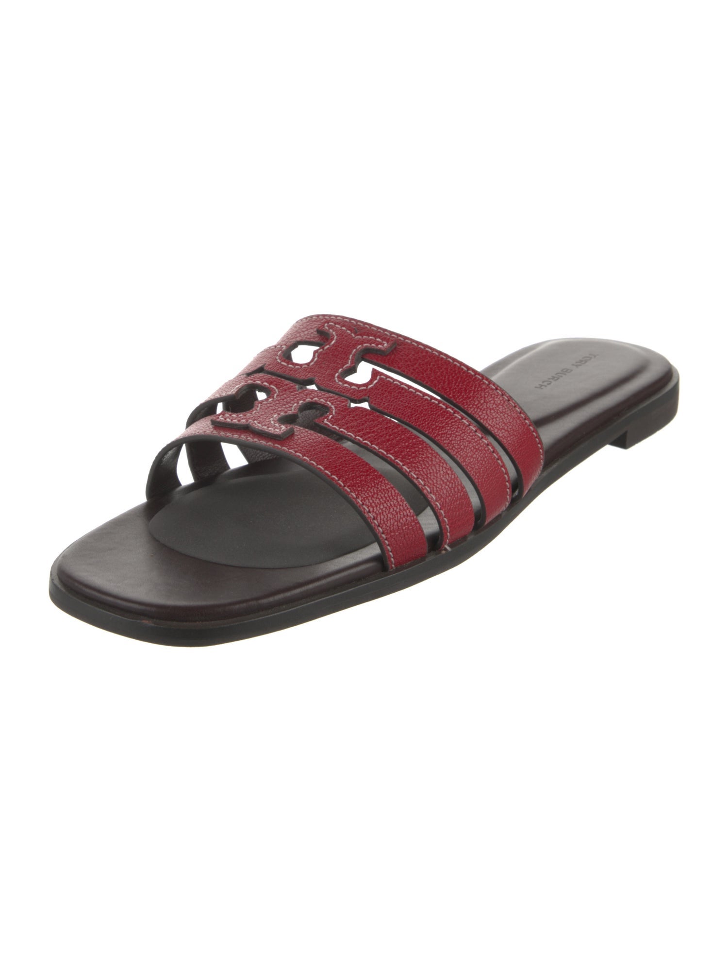 Tory Burch Leather Colorblock Pattern Slides