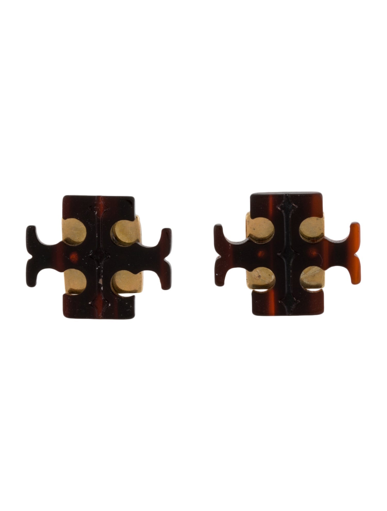 Tory Burch Resin Logo Stud Earrings