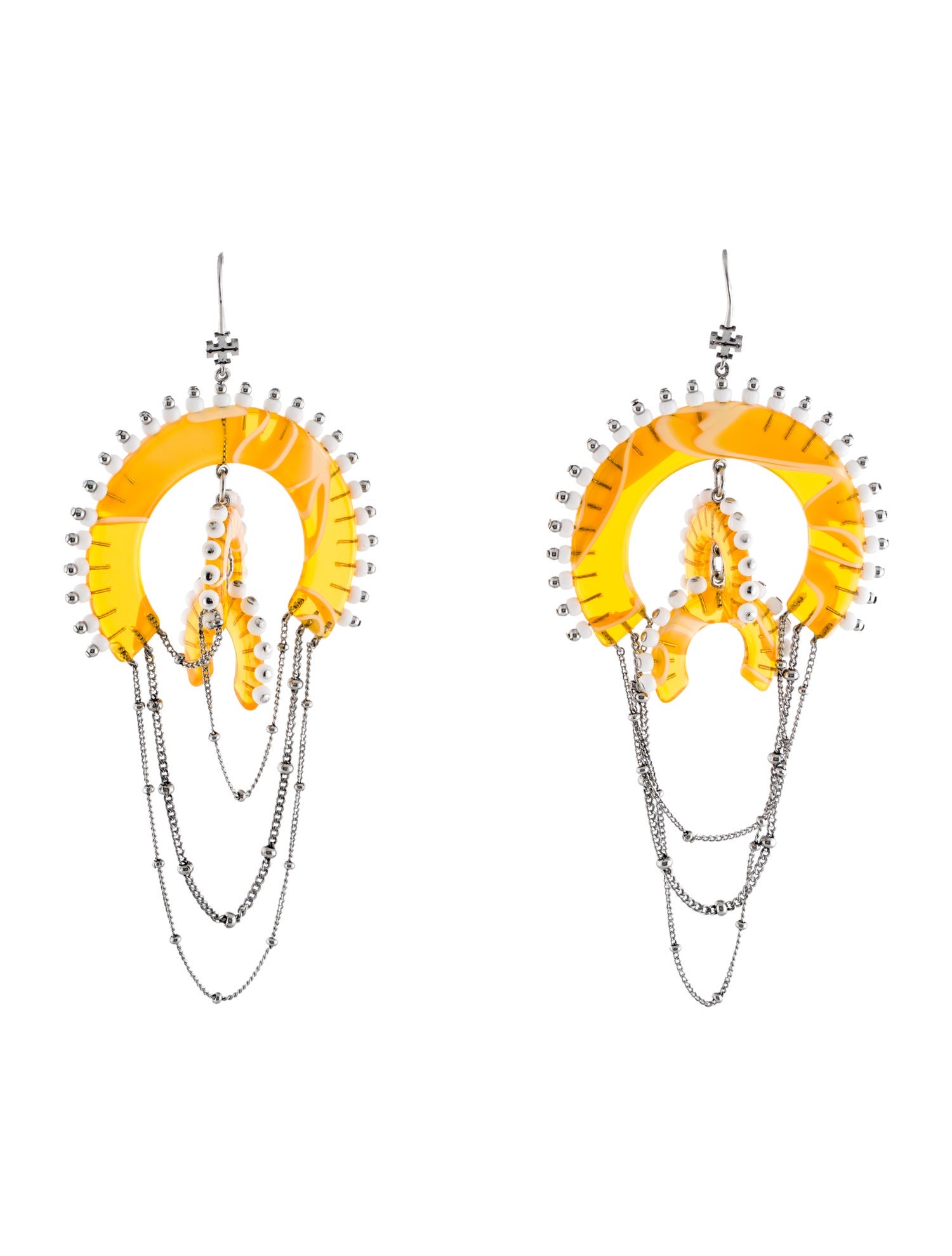 Tory Burch Resin & Bead Chandelier Earrings
