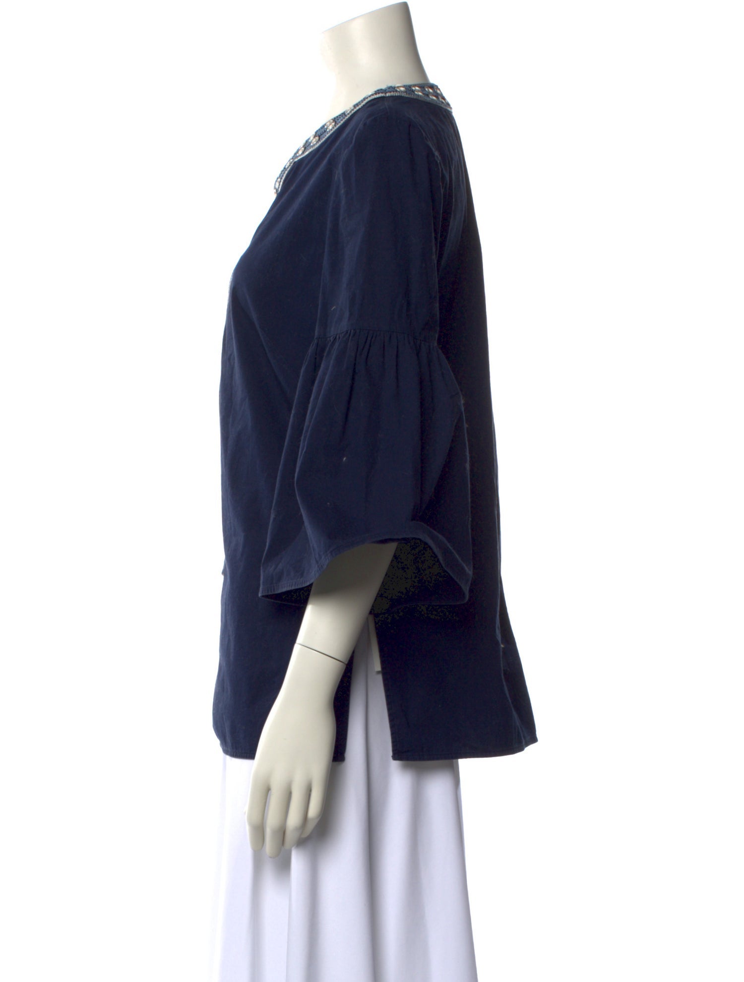 Tory Burch V-Neck Three-Quarter Sleeve Tunic