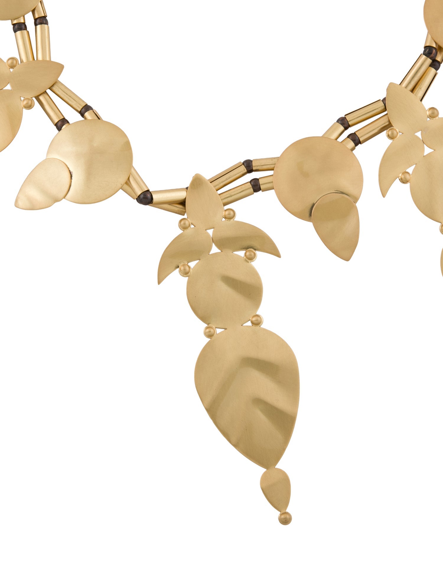 Tory Burch Hammered Willow-Leaf Collar Necklace