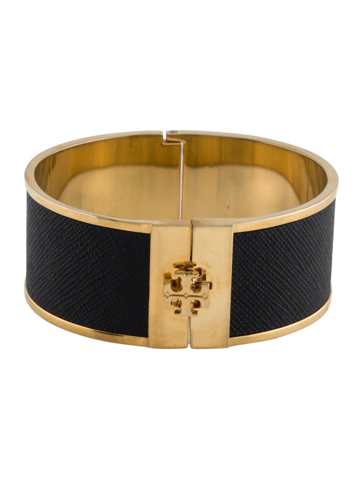 Tory Burch Leather Inlay Bangle Bracelet
