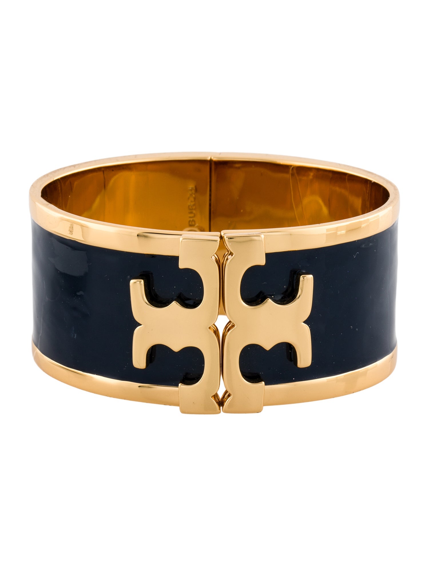 Tory Burch Enamel Raised Logo Hinged Cuff