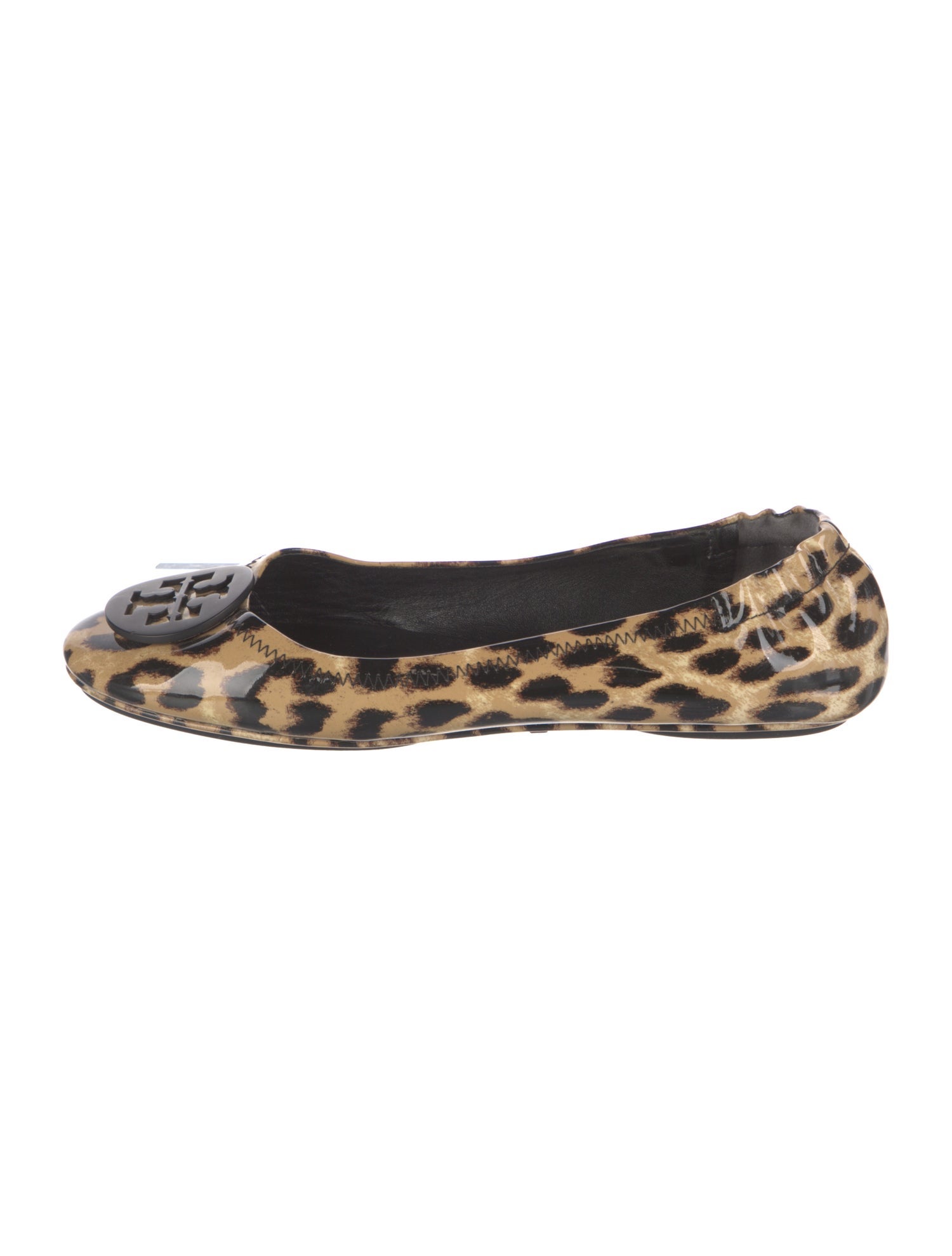 Tory Burch Patent Leather Animal Print Ballet Flats