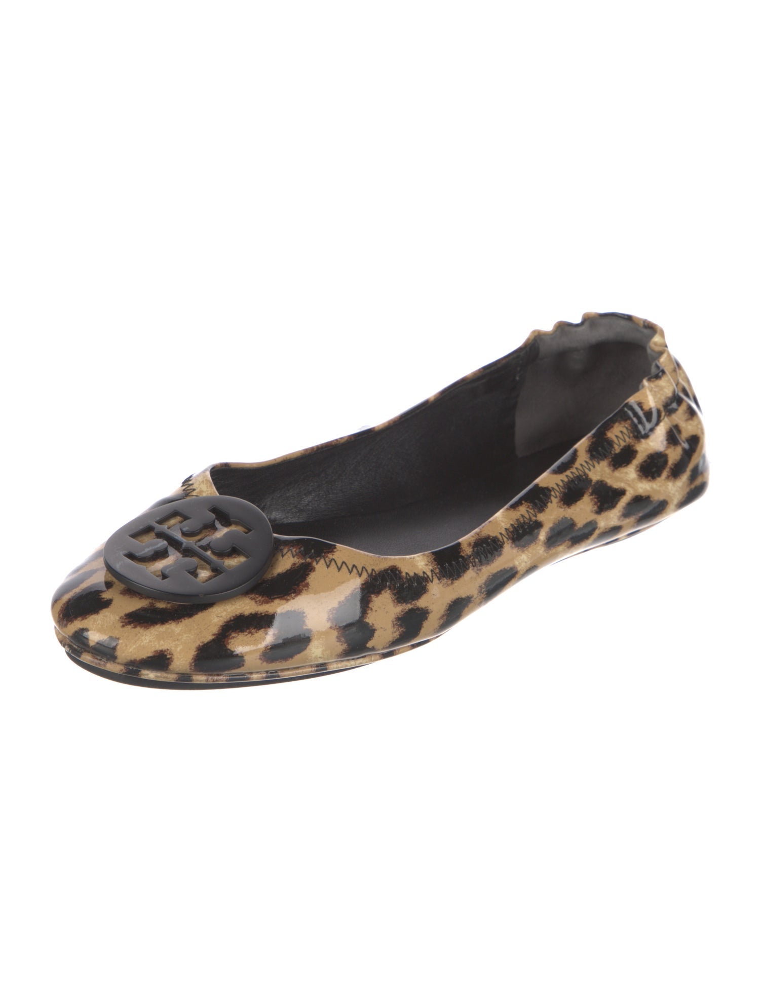 Tory Burch Patent Leather Animal Print Ballet Flats
