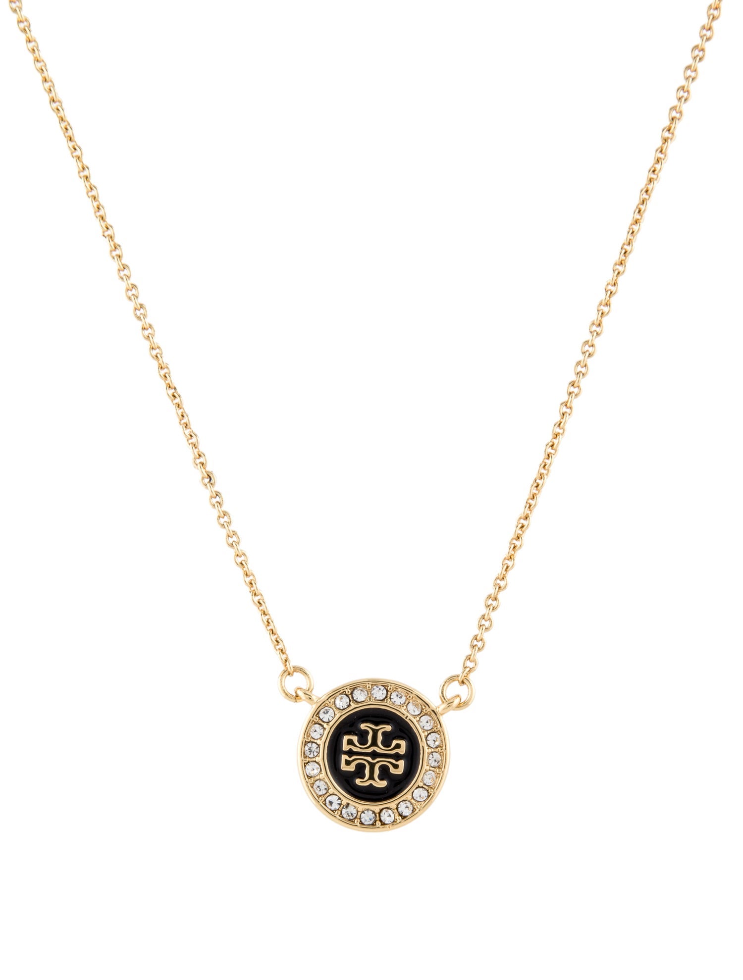 Tory Burch Enamel & Crystal 'Kira' Pendant Necklace