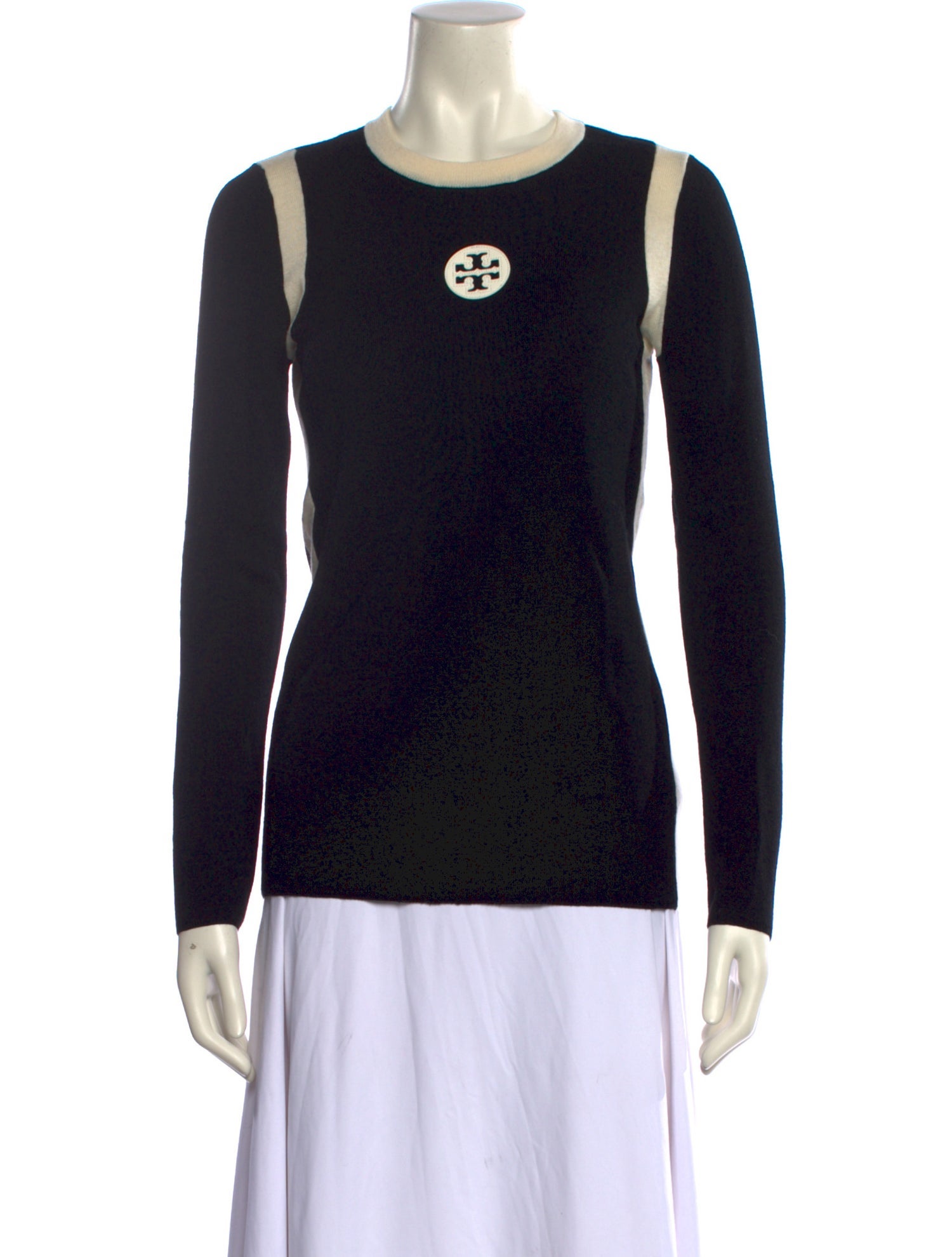 Tory Burch Merino Wool Graphic Print Sweater