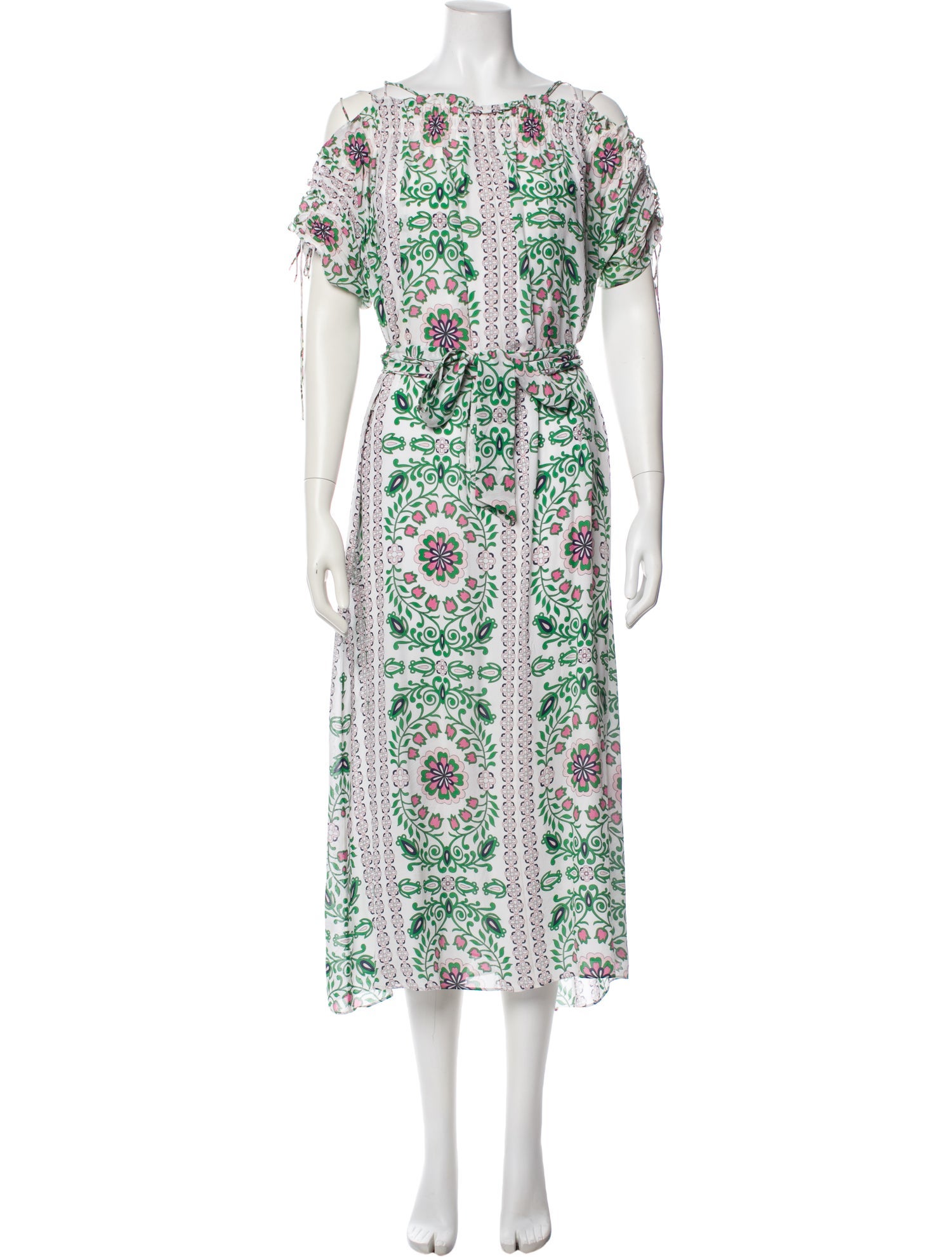 Tory Burch Floral Print Midi Length Dress