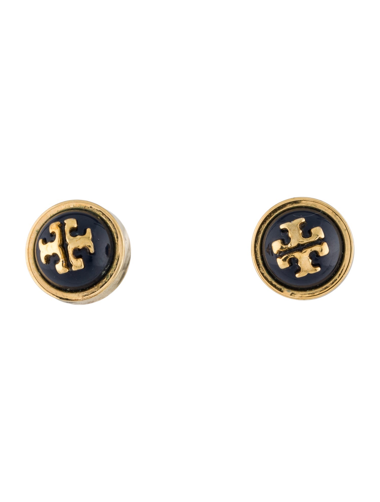 Tory Burch Enamel Logo Stud Earrings
