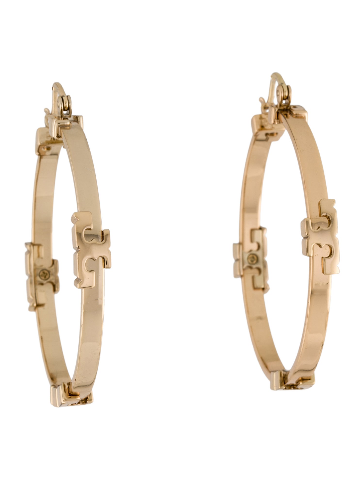 Tory Burch Serif T Hoop Earrings