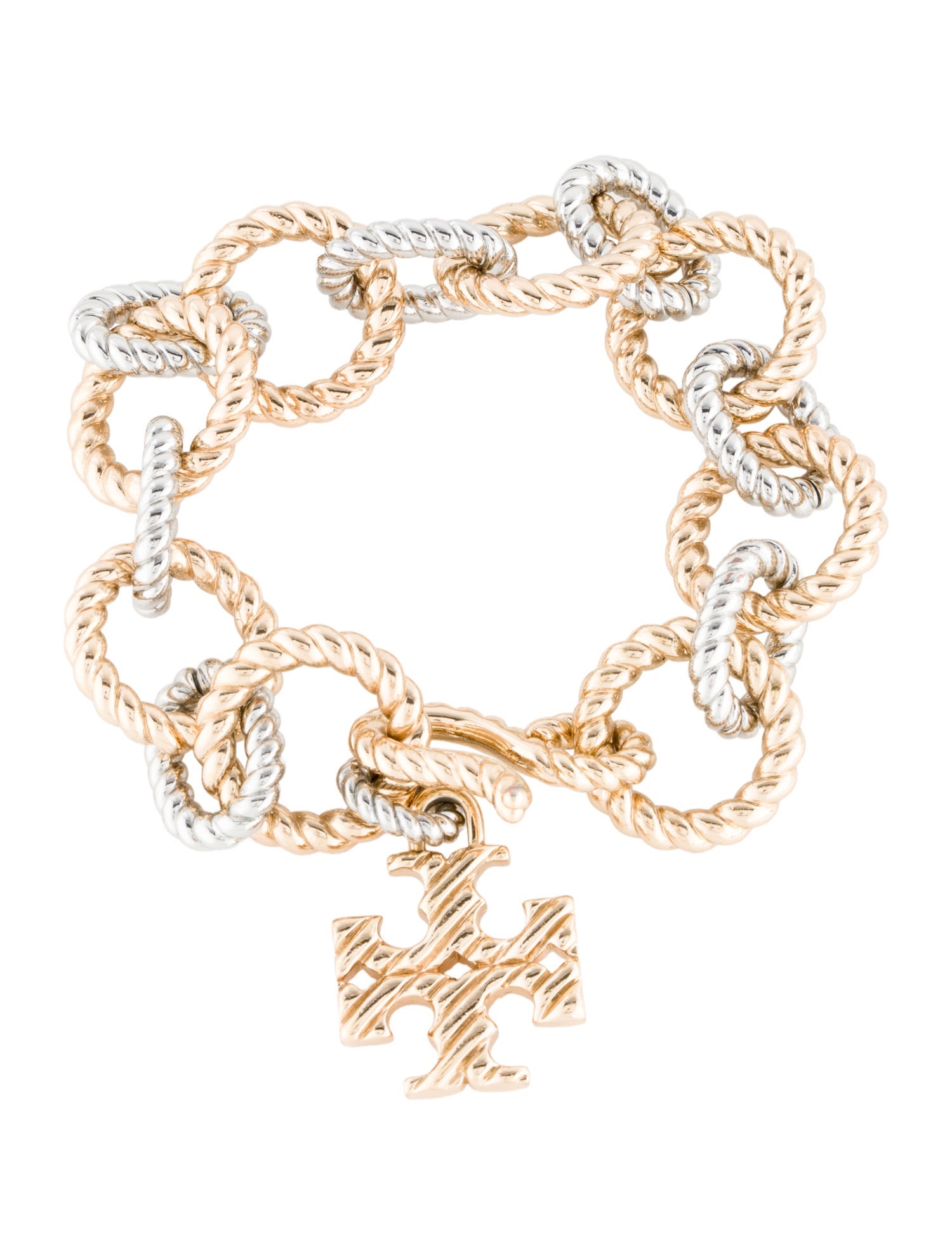 Tory Burch Two-Tone Rope Link Bracelet