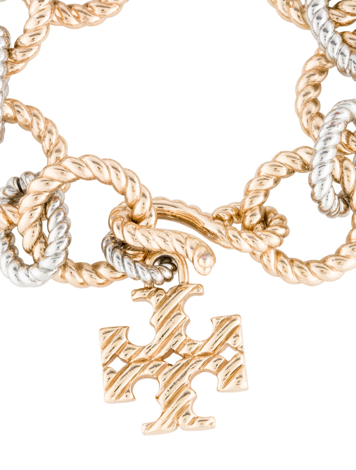 Tory Burch Two-Tone Rope Link Bracelet