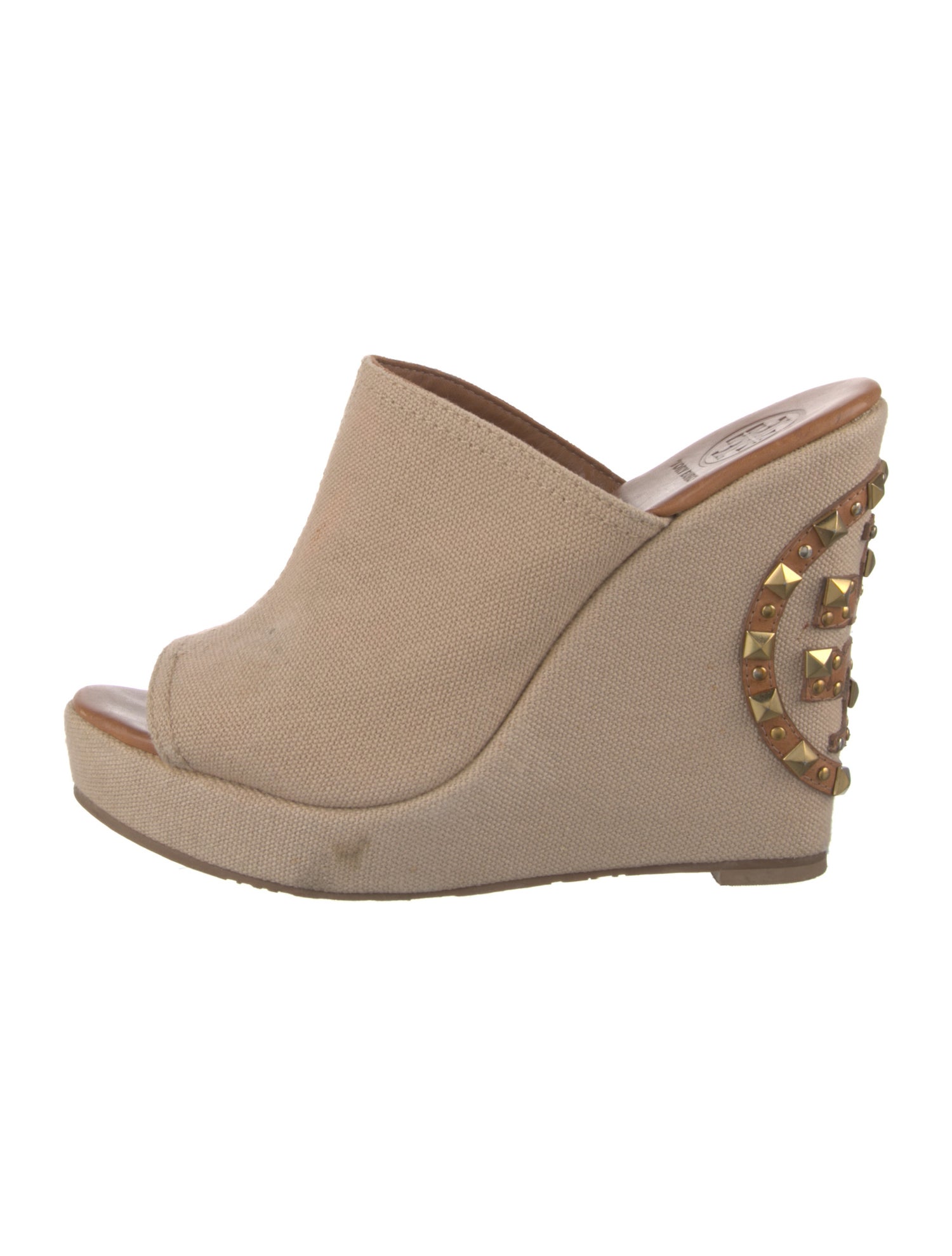 Tory Burch Canvas Studded Accents Mules