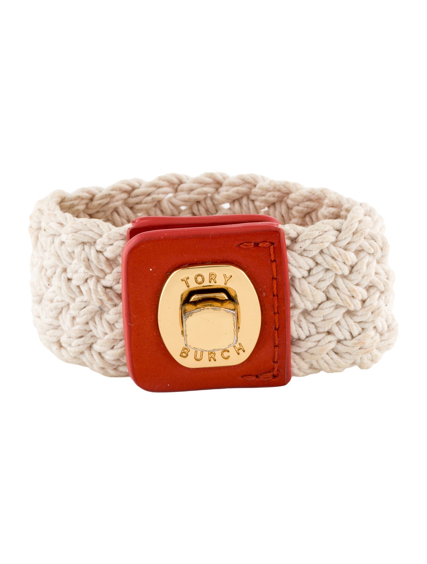 Tory Burch Woven Turn Lock Bracelet