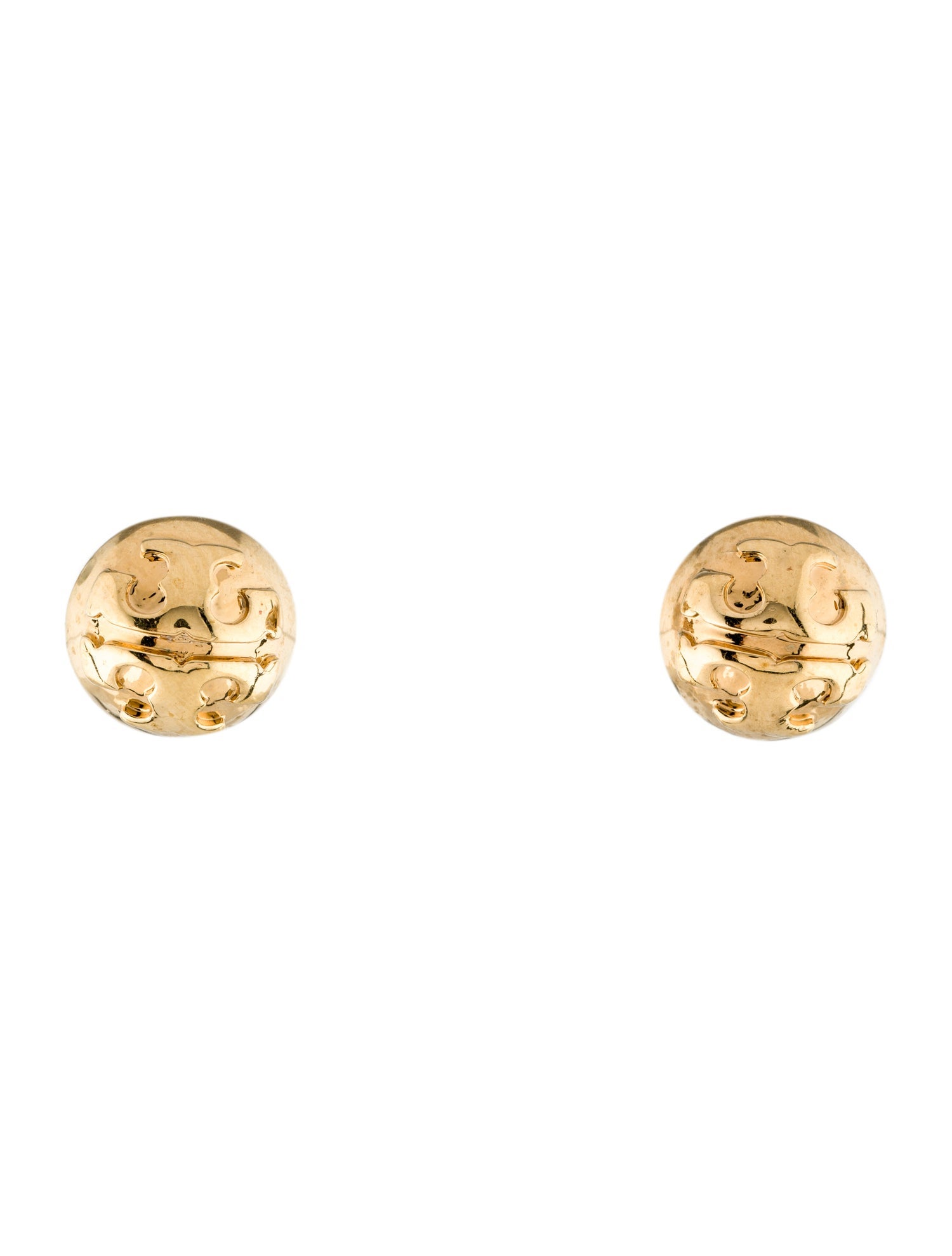 Tory Burch Dome Medallion Logo Stud Earrings