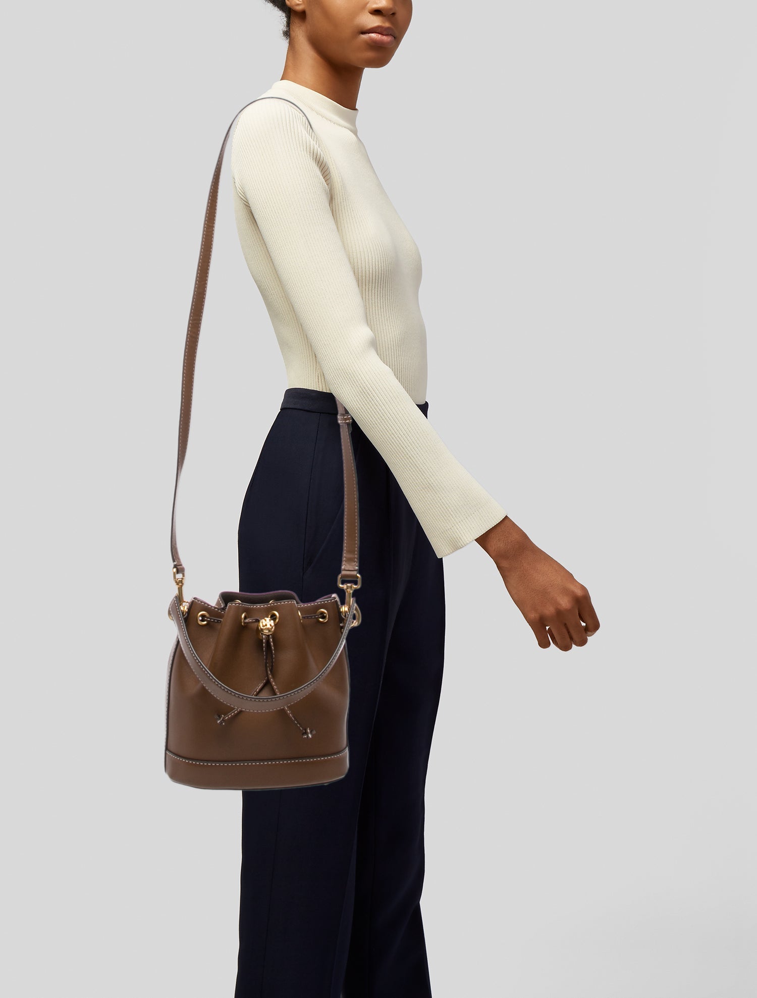 Tory Burch Leather Bucket Bag