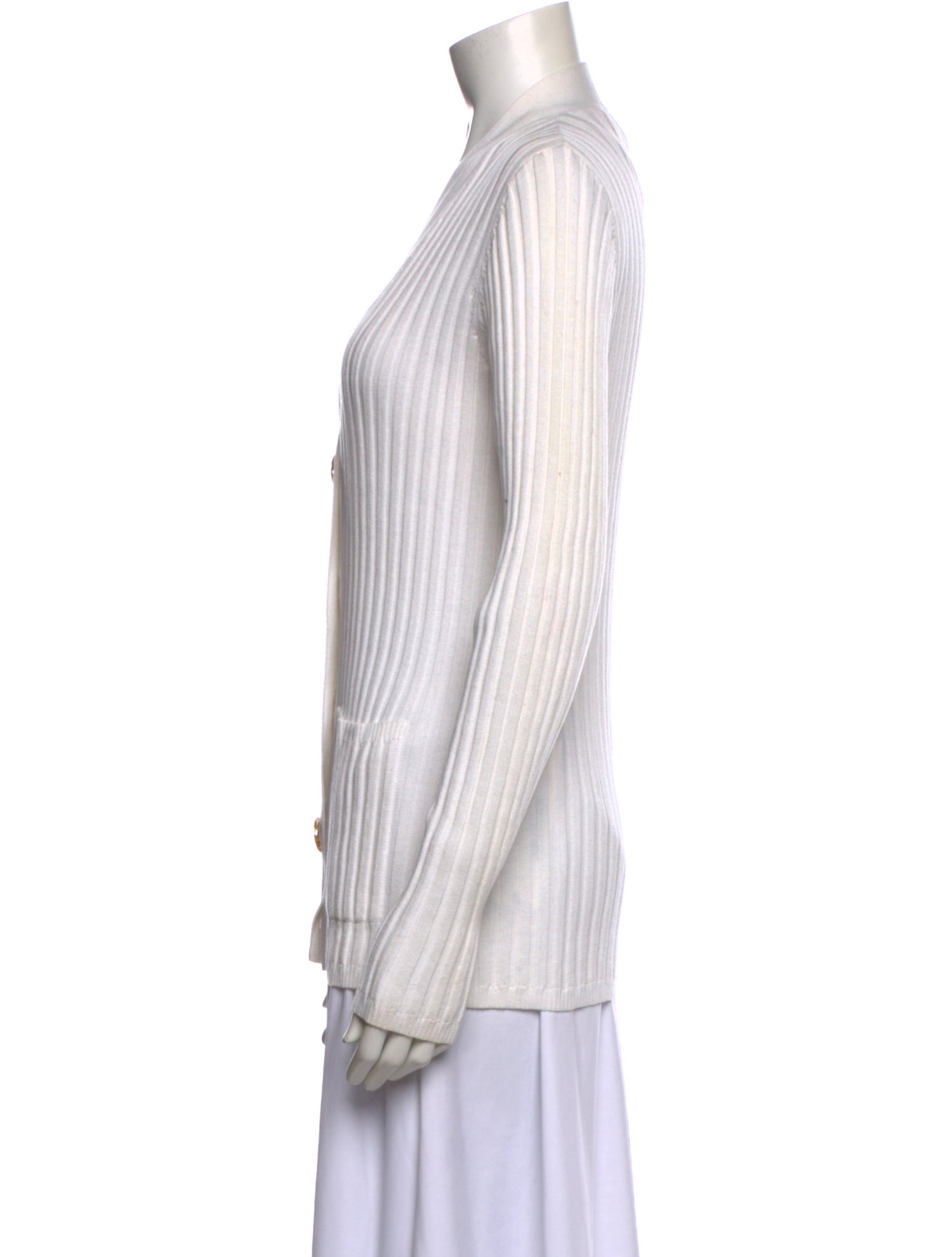 Tory Burch Striped V-Neck Sweater