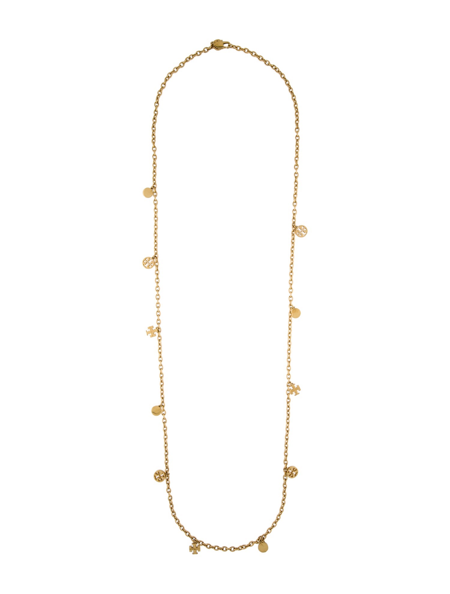 Tory Burch Logo Charm Station Necklace