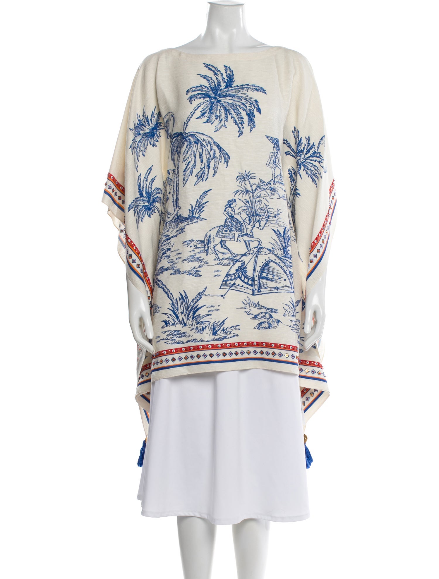 Tory Burch Printed Tassel Accents Cover-Up